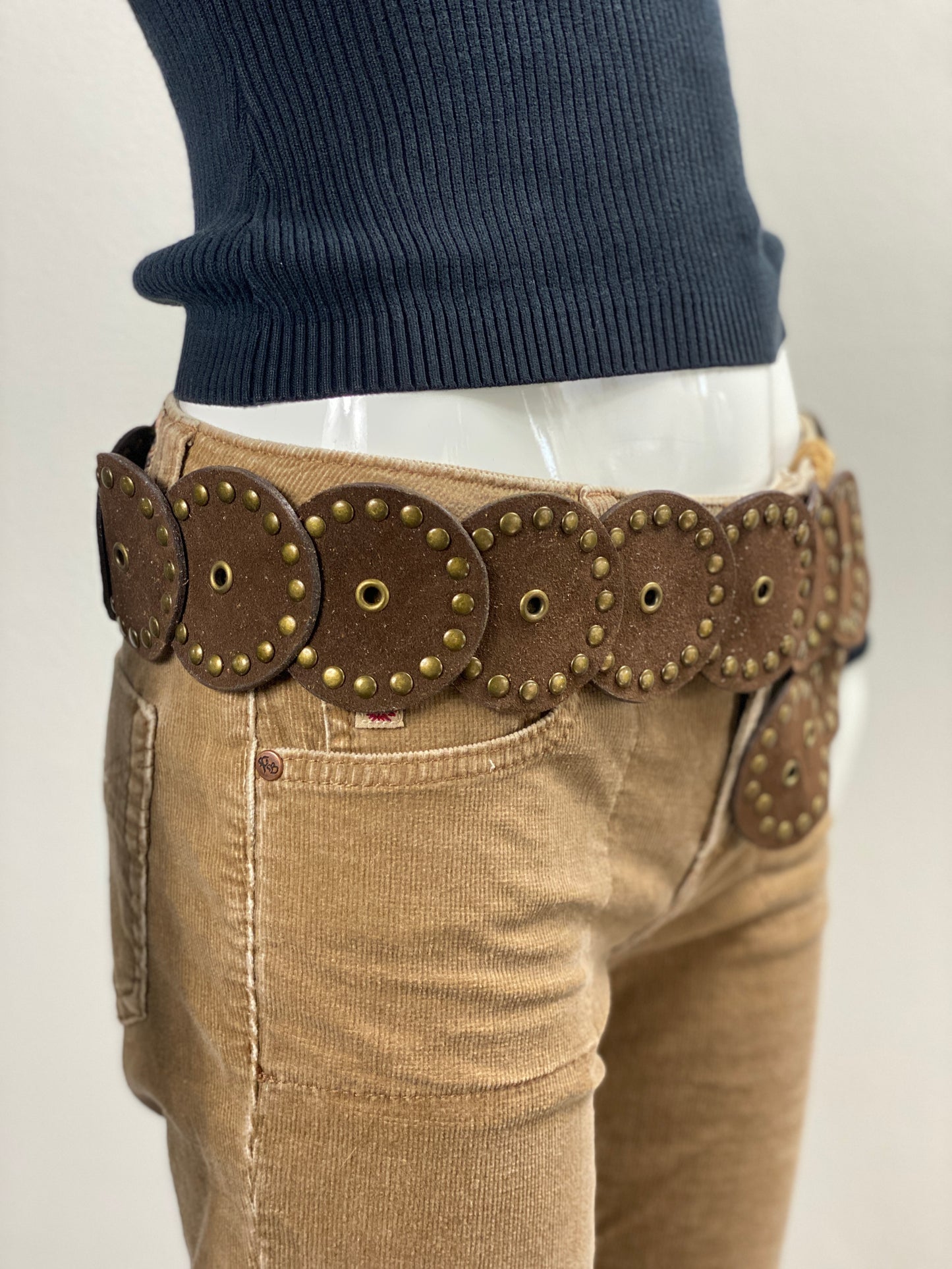 Deadstock Chocolate Suede Disc Belt
