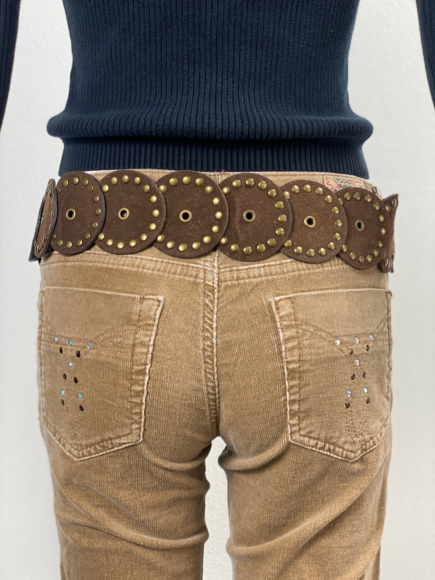 Deadstock Chocolate Suede Disc Belt