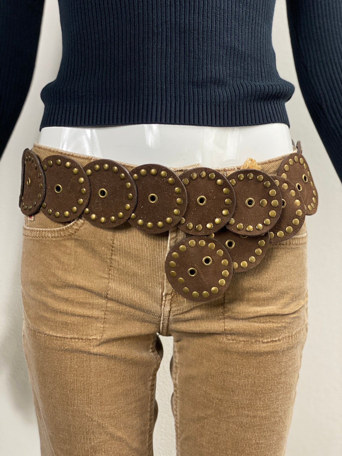 Deadstock Chocolate Suede Disc Belt
