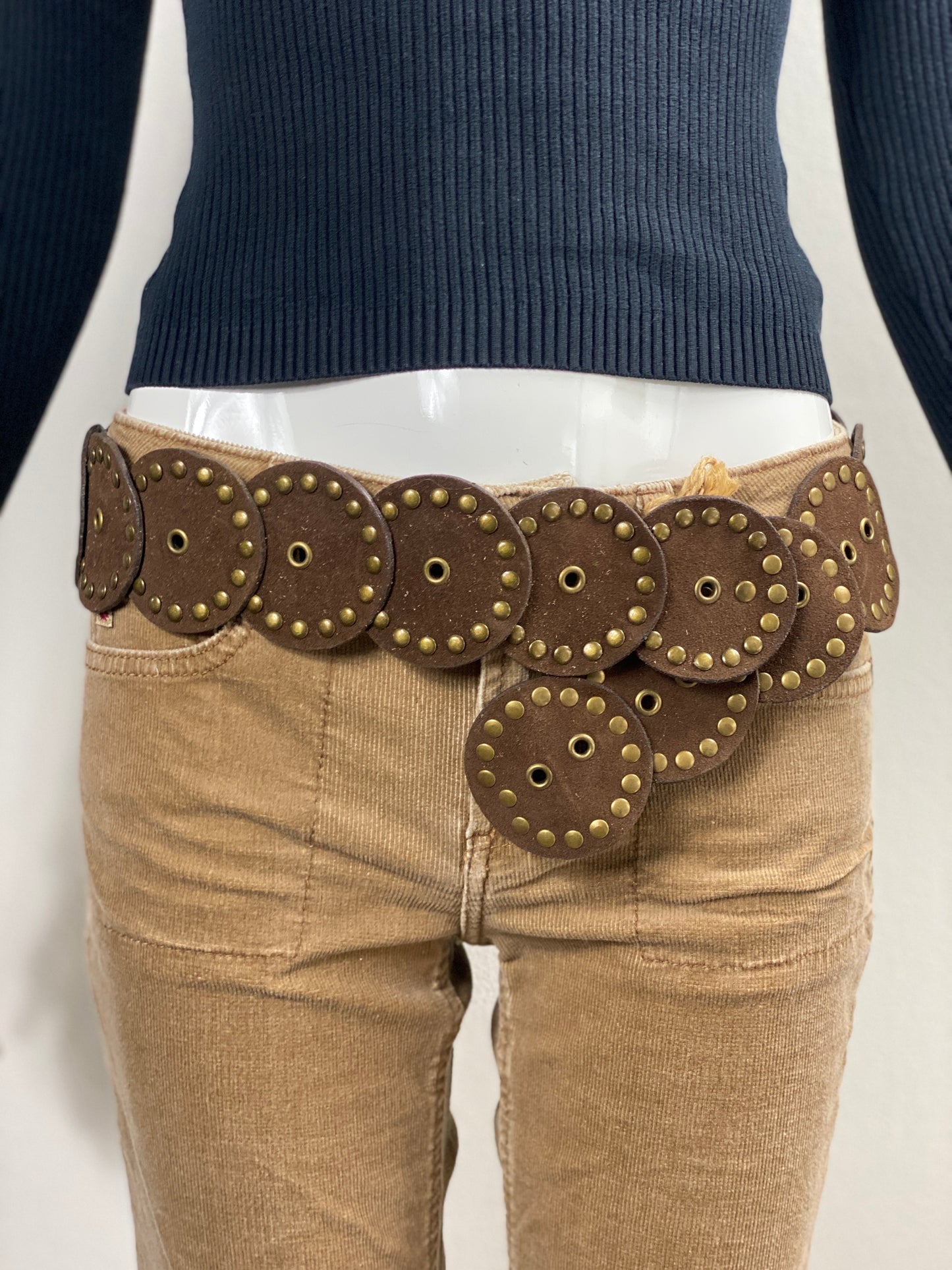 Deadstock Chocolate Suede Disc Belt