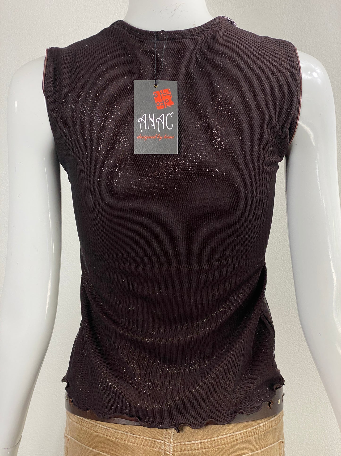 Deadstock Chocolate Funky Mesh Tank Top