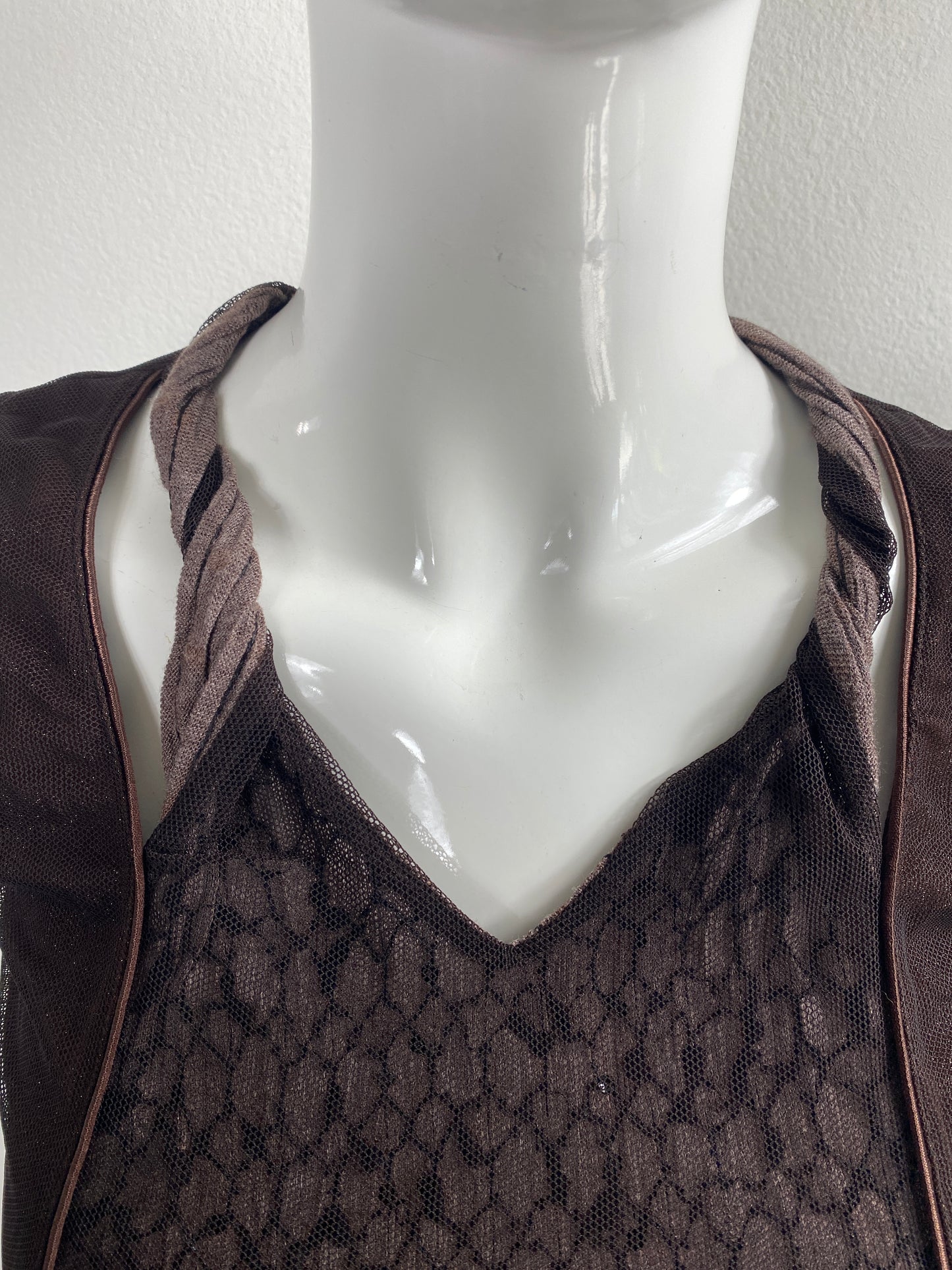 Deadstock Chocolate Funky Mesh Tank Top