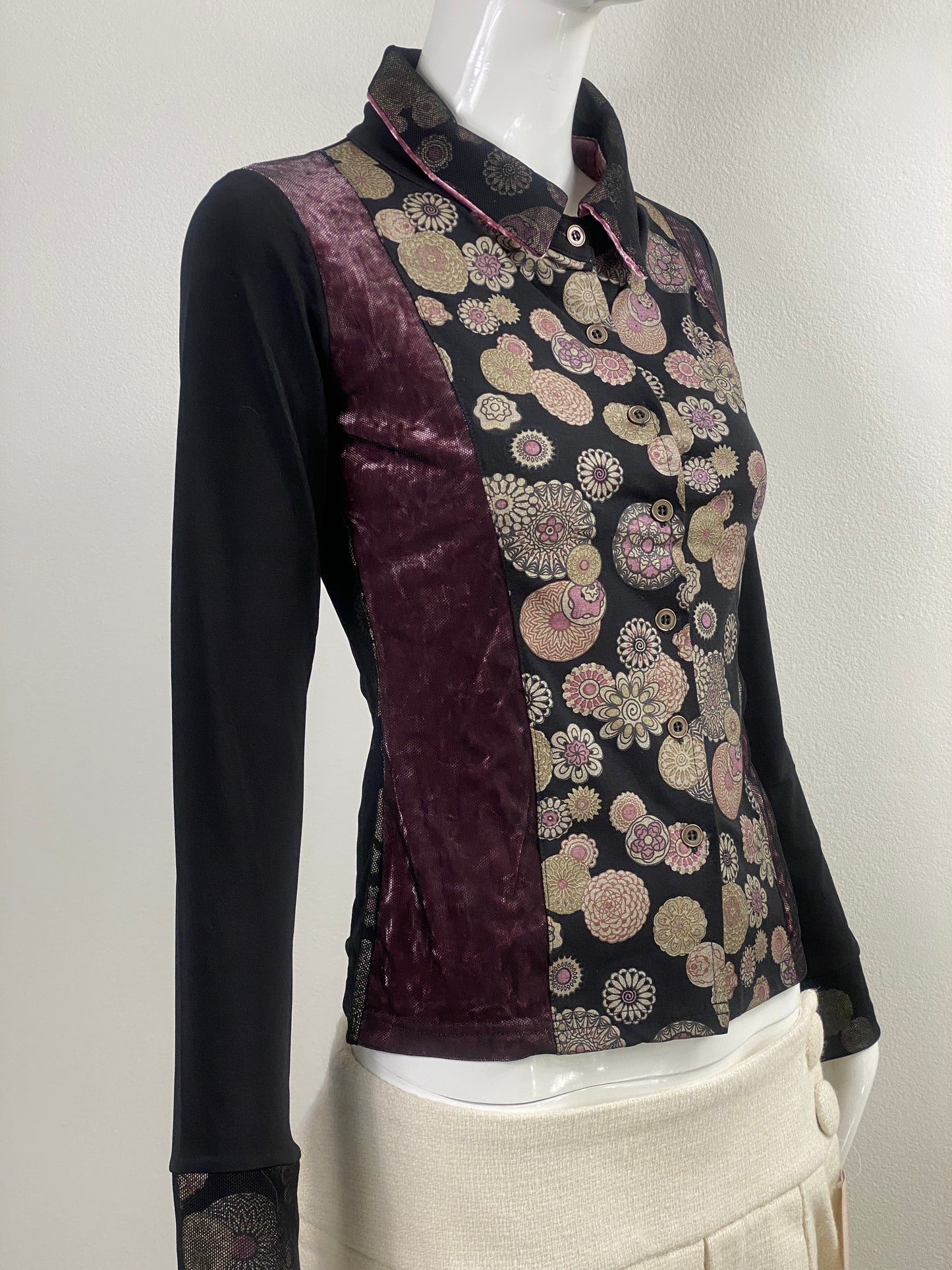 Deadstock Funky Mesh Velvet Blouse