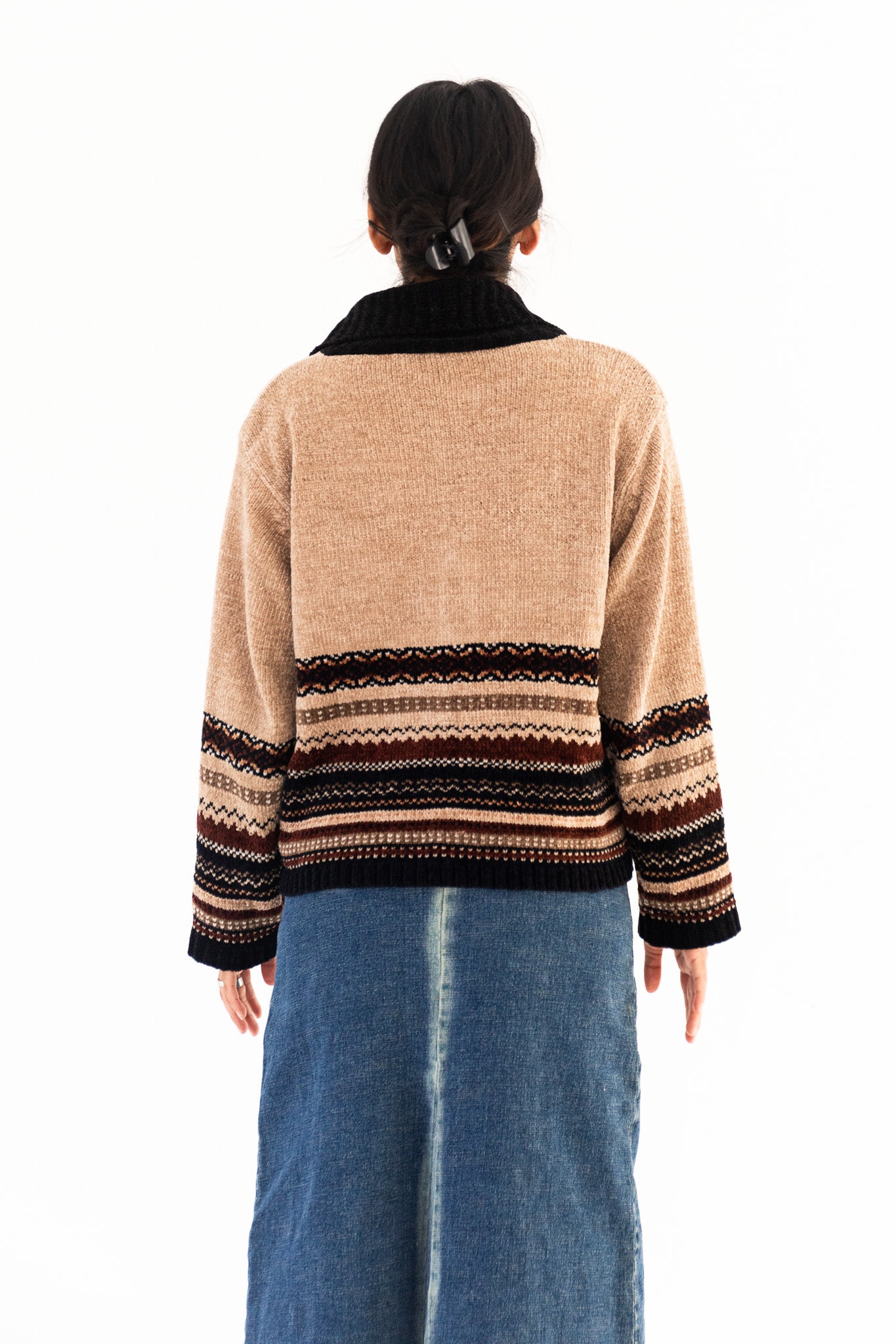 90's Zip Up Grandpa Cardigan