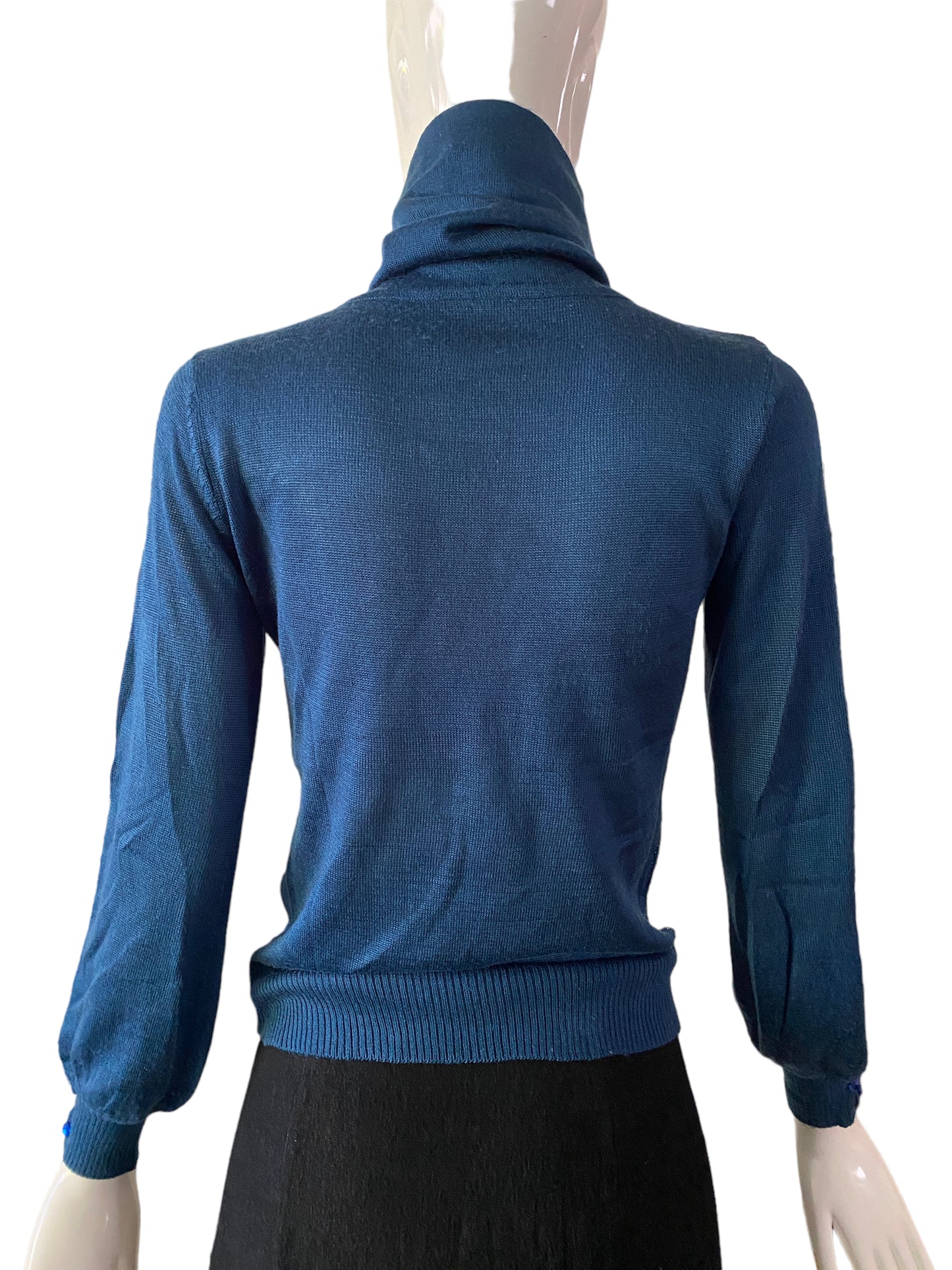 Glittery Blue Turtleneck