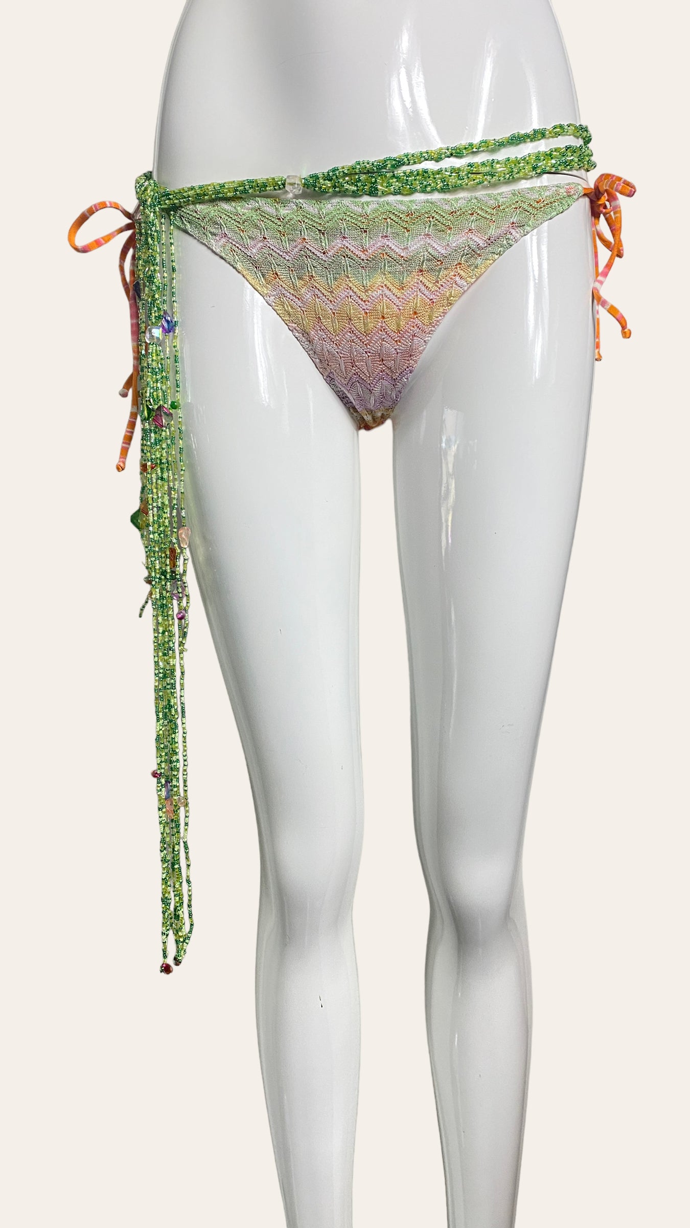 Vintage 00'S Missoni Zig Zag Knit Bikini