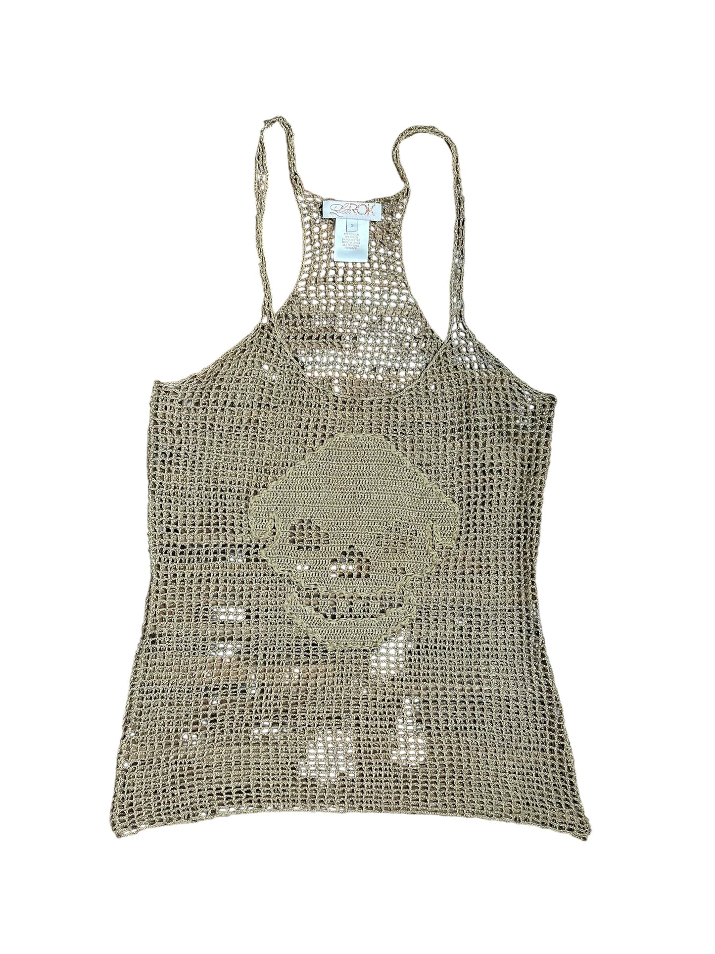 Gold Knit Skull Tank Top
