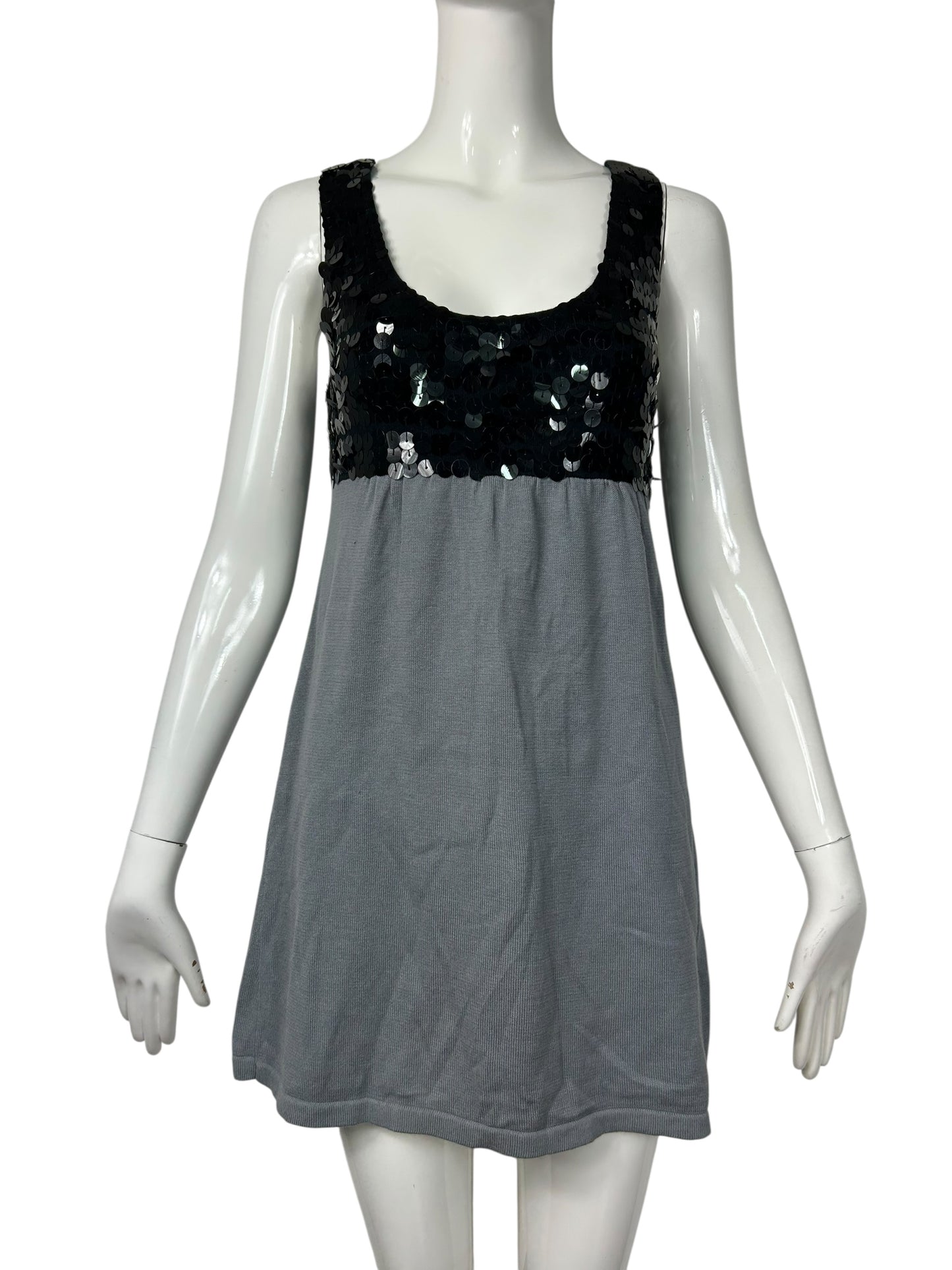 Grey Knit Baby Doll Dress