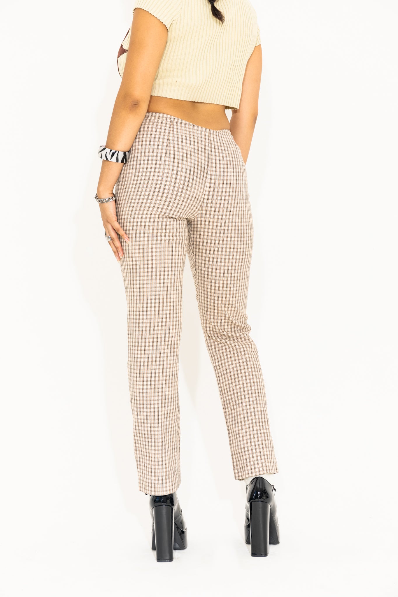 VINTAGE 90'S VALENTINO SPORT GINGHAM FLARES