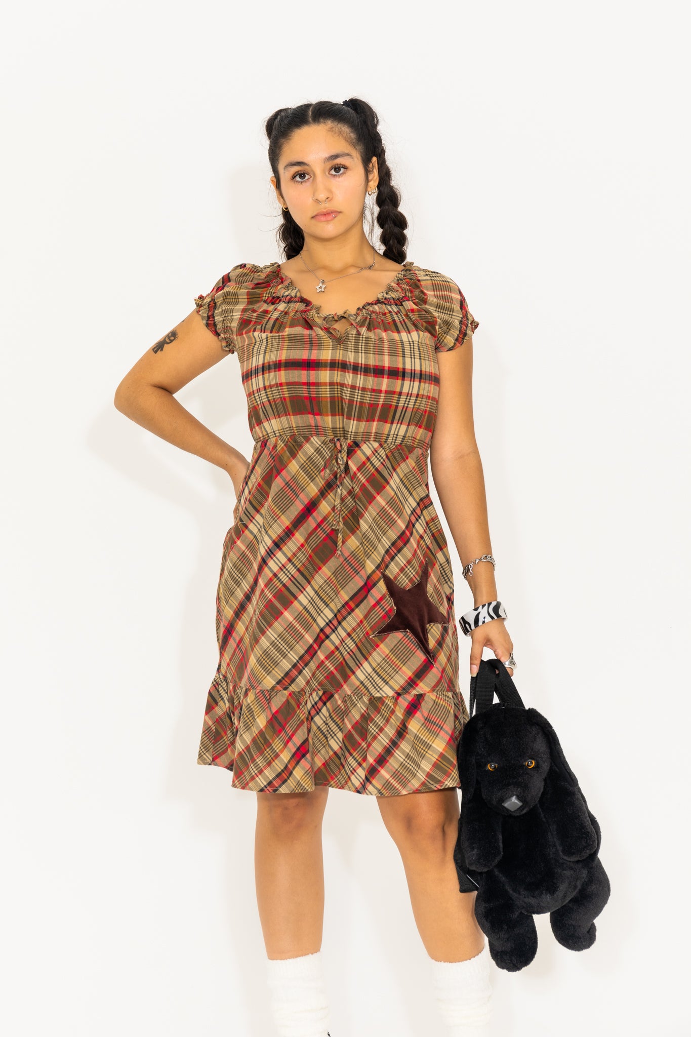 VINTAGE 90'S 00'S BLACK PLUSH PUPPY BACKPACK