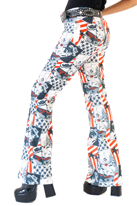 DEADSTOCK Y2K COWGIRL PRINT FLARES