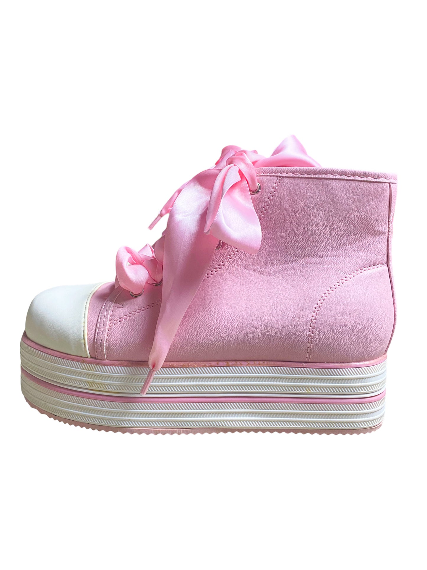 PINK BOW PLATFORM SNEAKERS