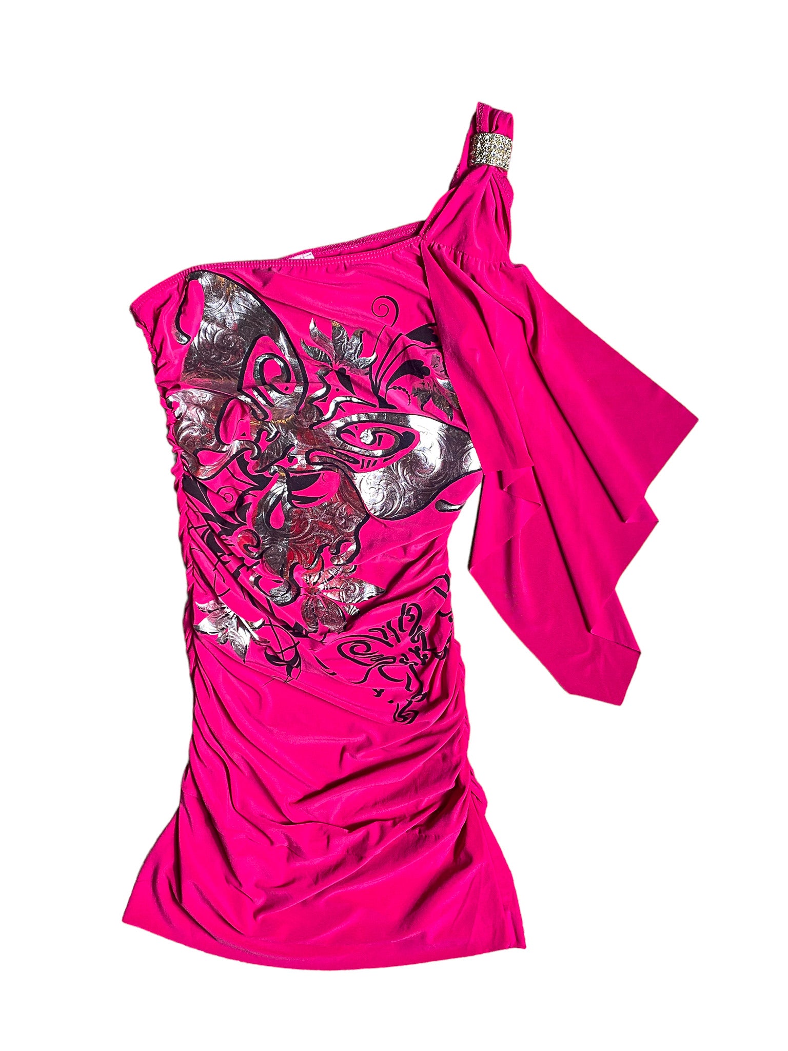 DEADSTOCK Y2K HOT PINK BUTTERFLY MINI DRESS thaGspot DEADSTOCK Y2K HOT PINK BUTTERFLY MINI DRESS thaGspot