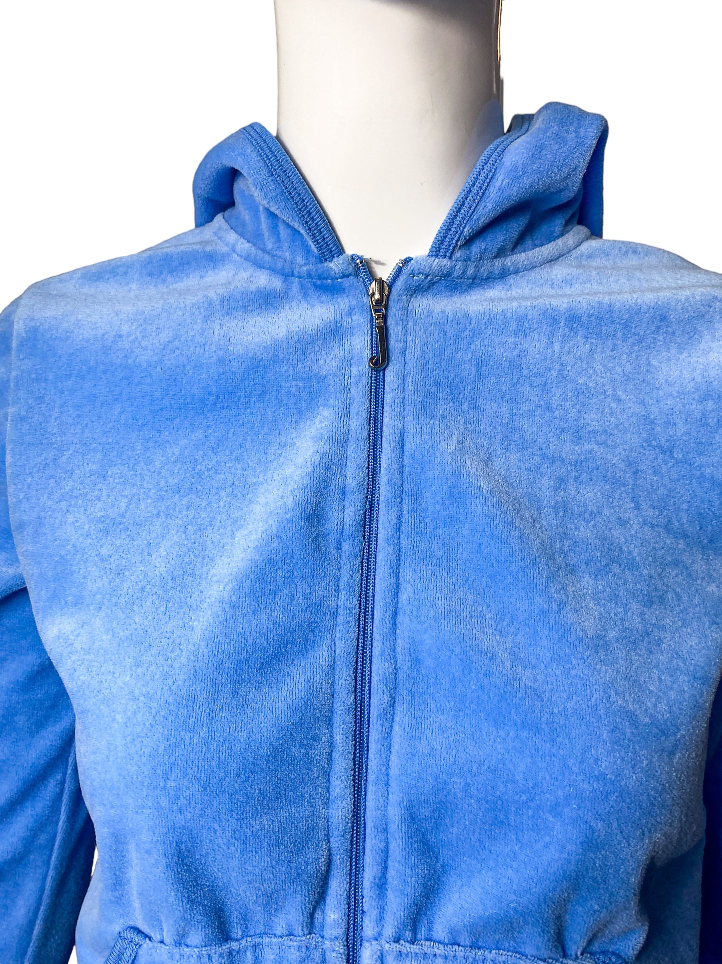 VINTAGE 00'S JUICY COUTURE BABY BLUE VELOUR HOODIE