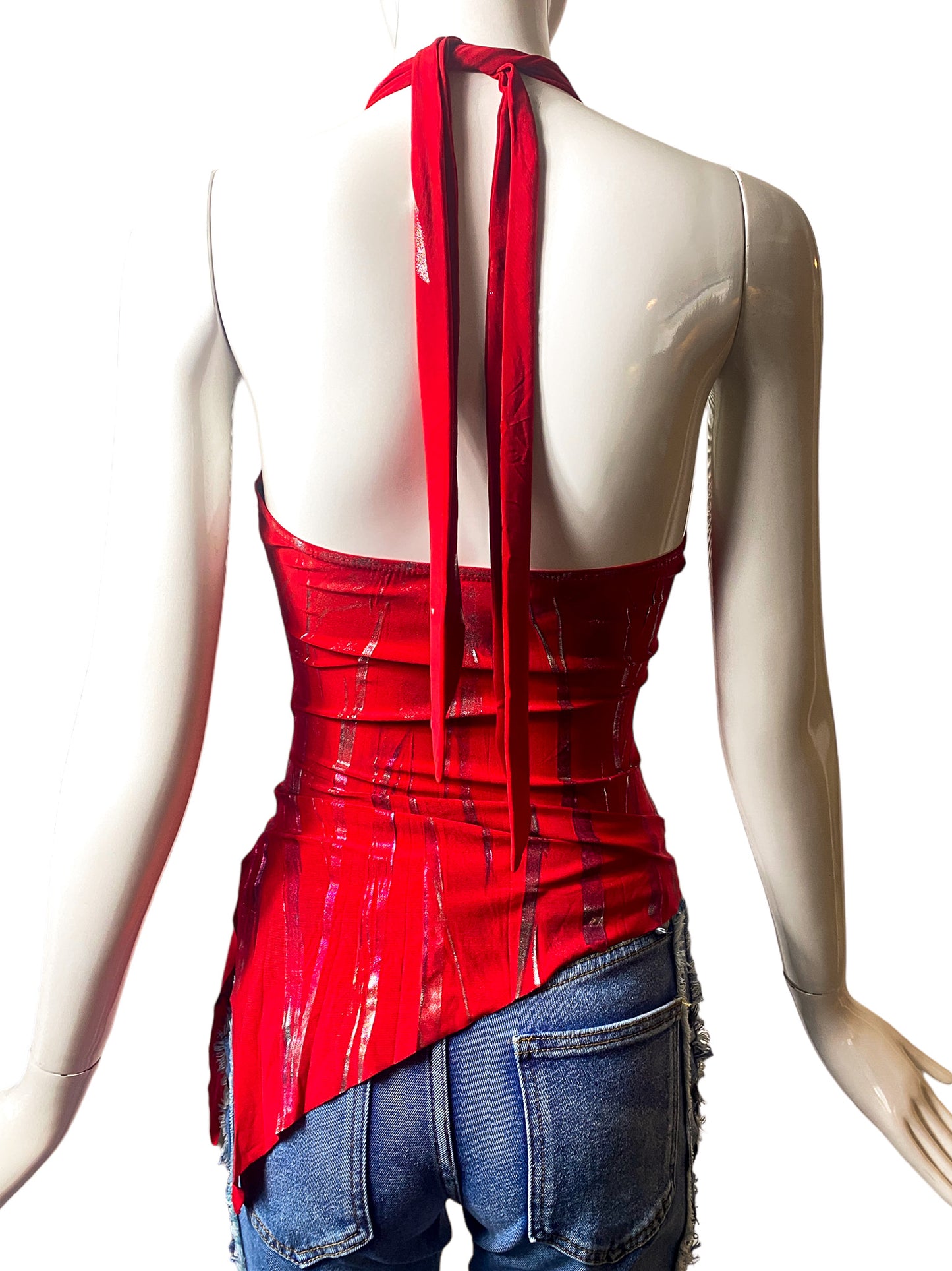 DEADSTOCK 00'S METALLIC STAR HALTER TOP