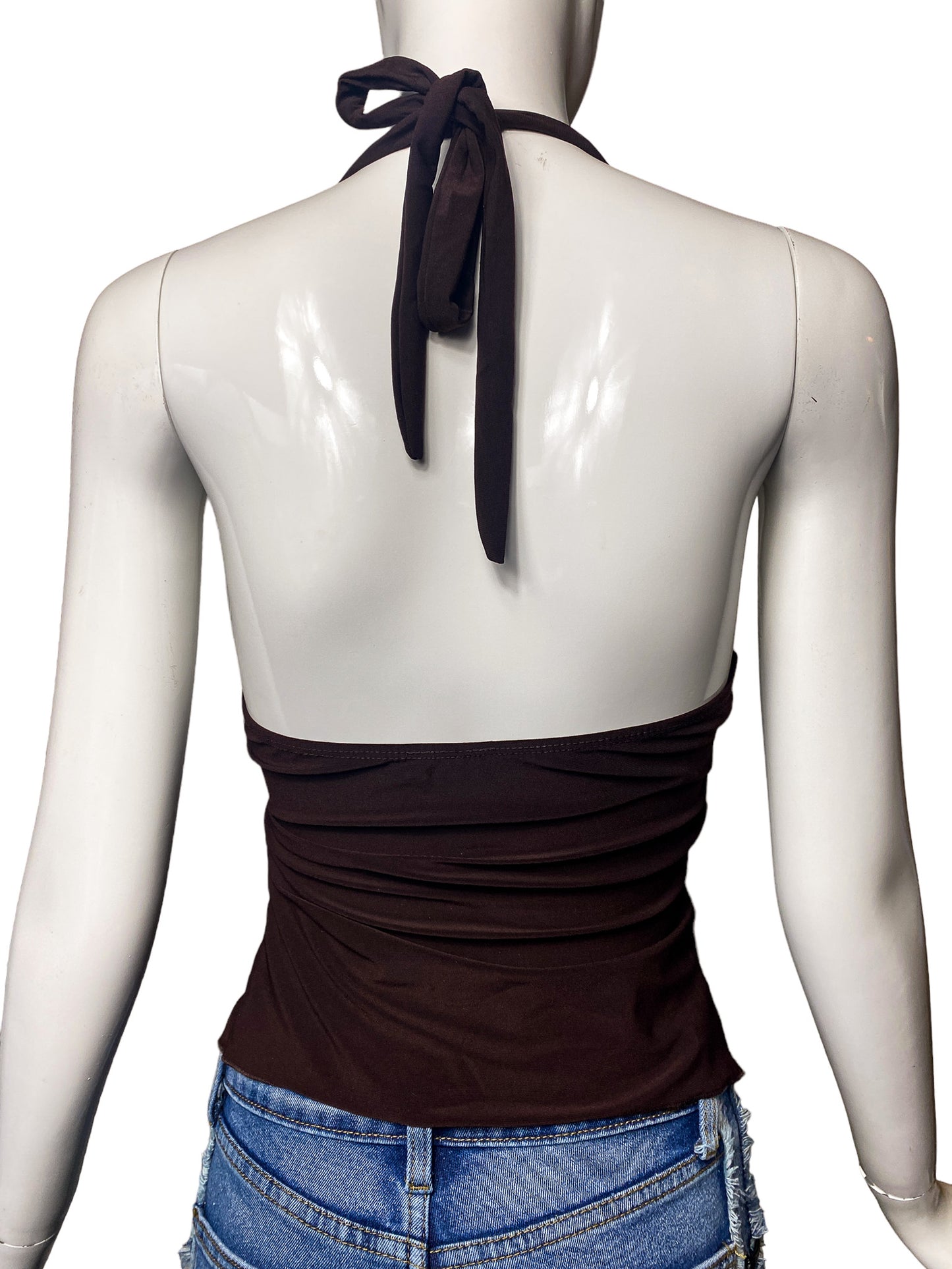 DEADSTOCK Y2K CHOCOLATE FAIRY HALTER TOP