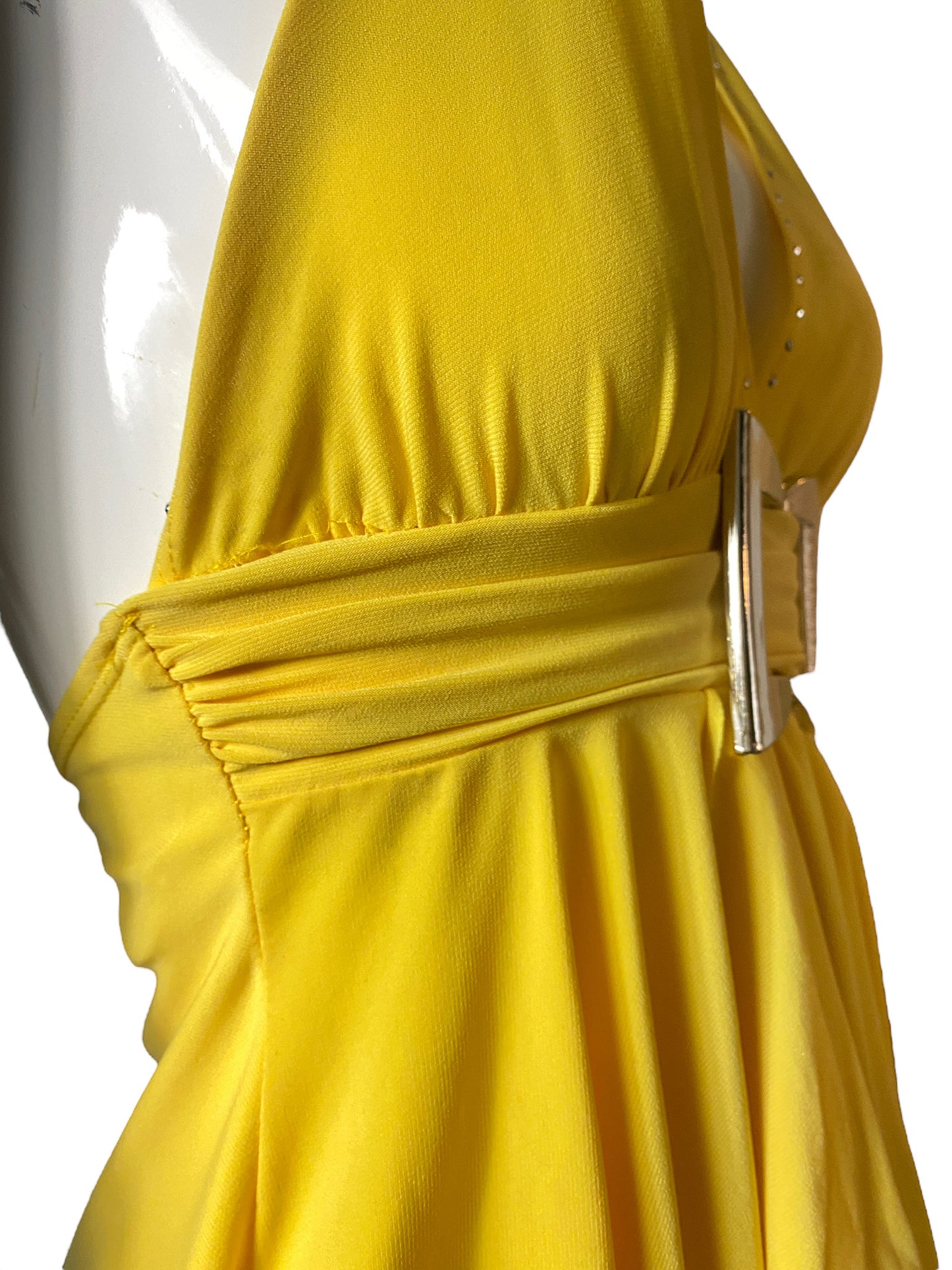 DEADSTOCK Y2K YELLOW ASYMMETRIC HALTER TOP