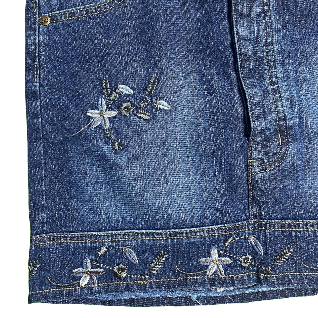 DEADSTOCK FLORAL DENIM SKIRT