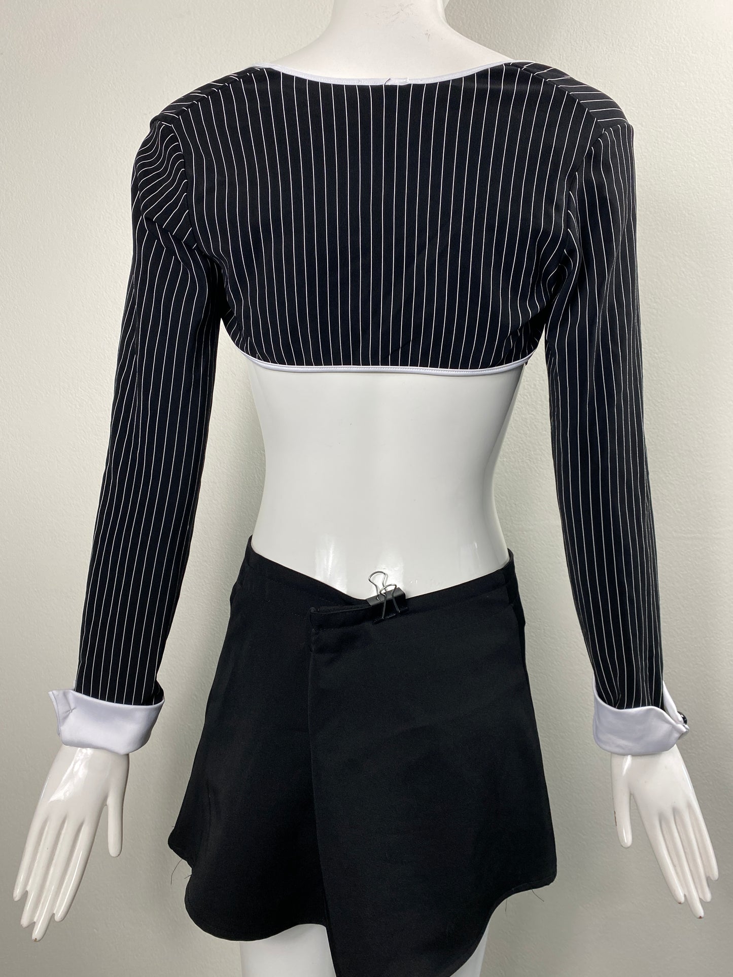 Forplay Black White Pinstripe Bolero