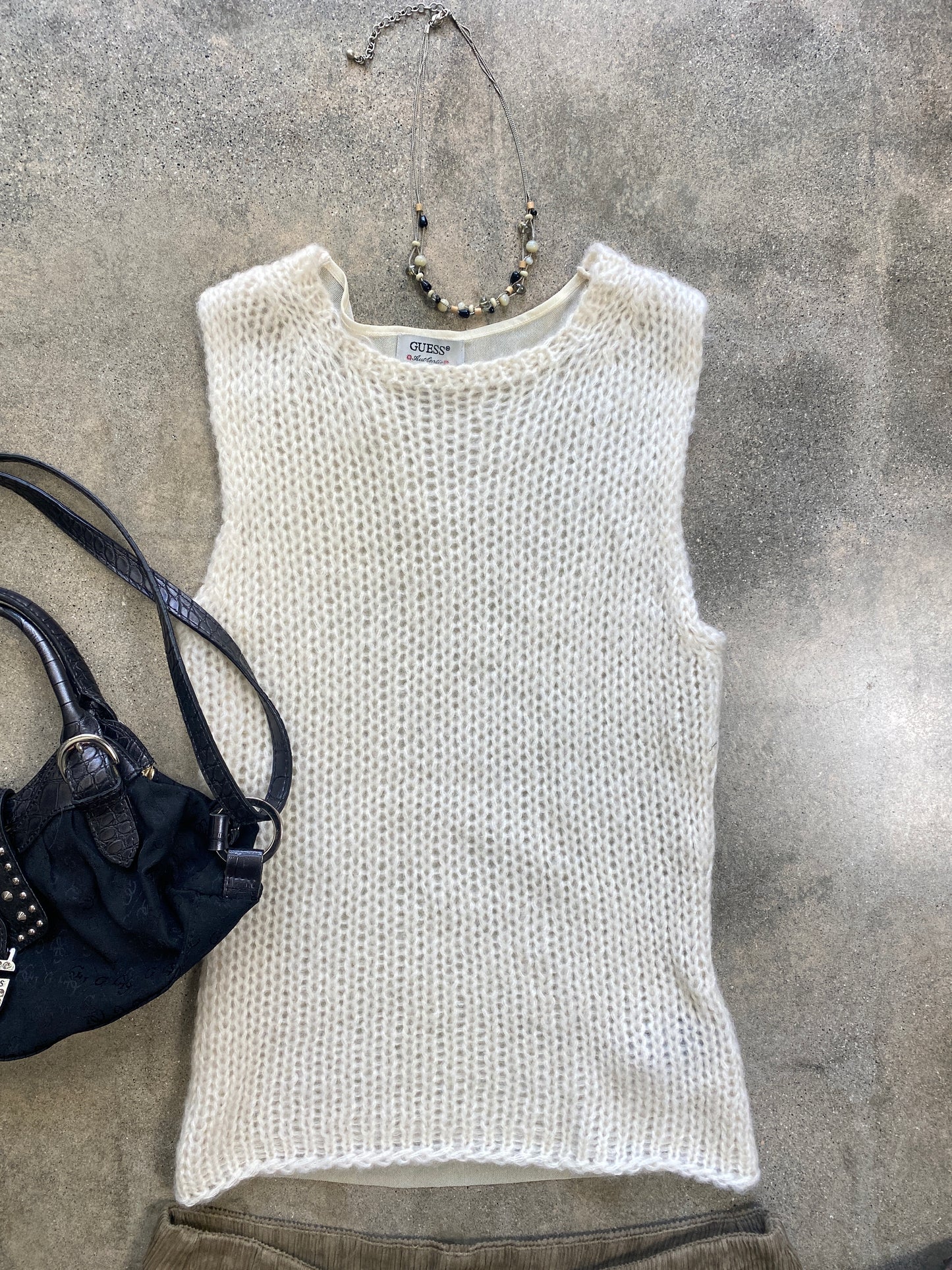 00’s Guess Cream Knit Tank Top