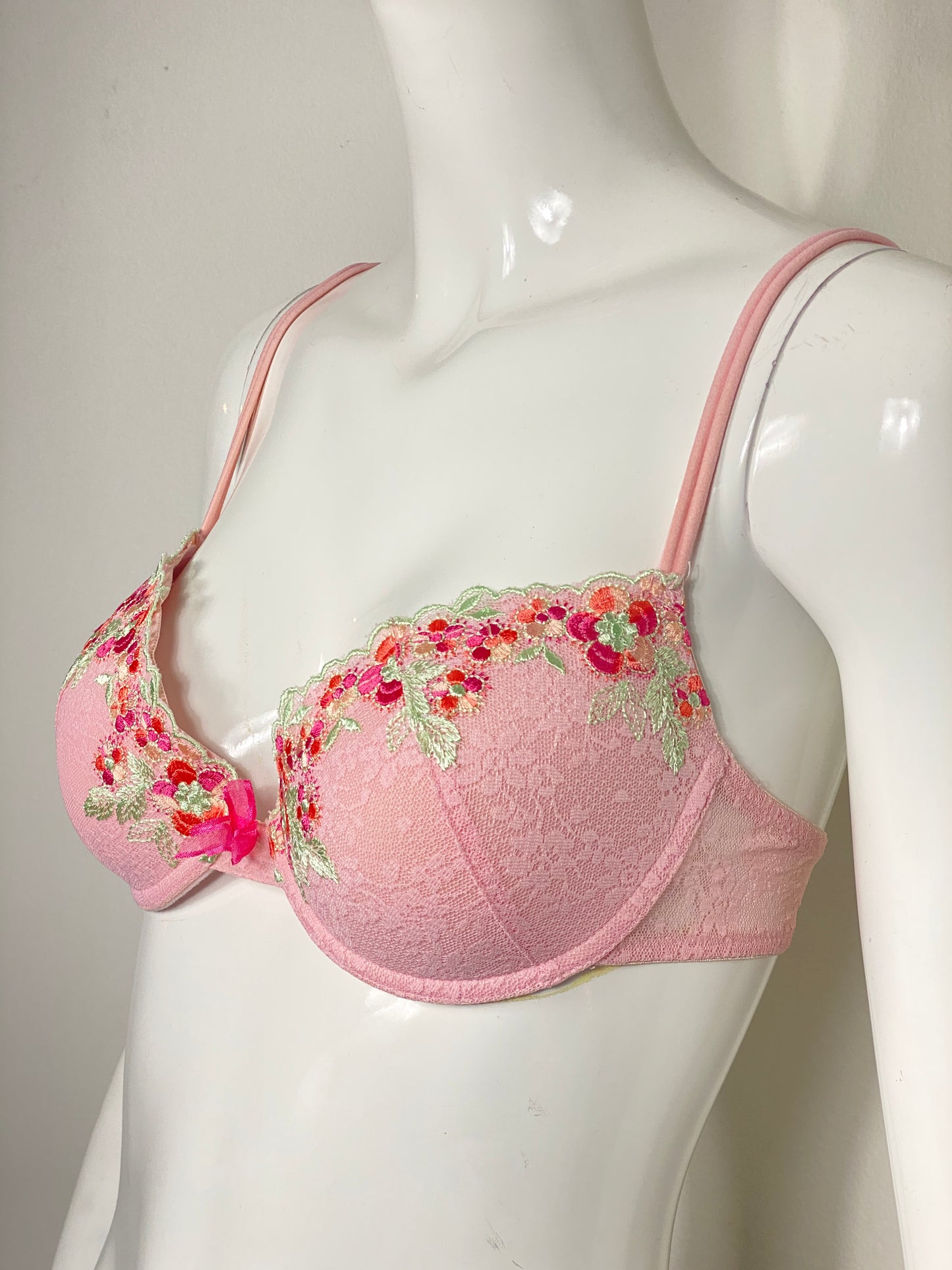 Pink Floral Lace Bra Top