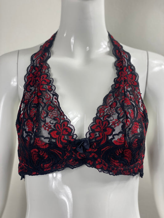 Vampy Red Halter Bralette