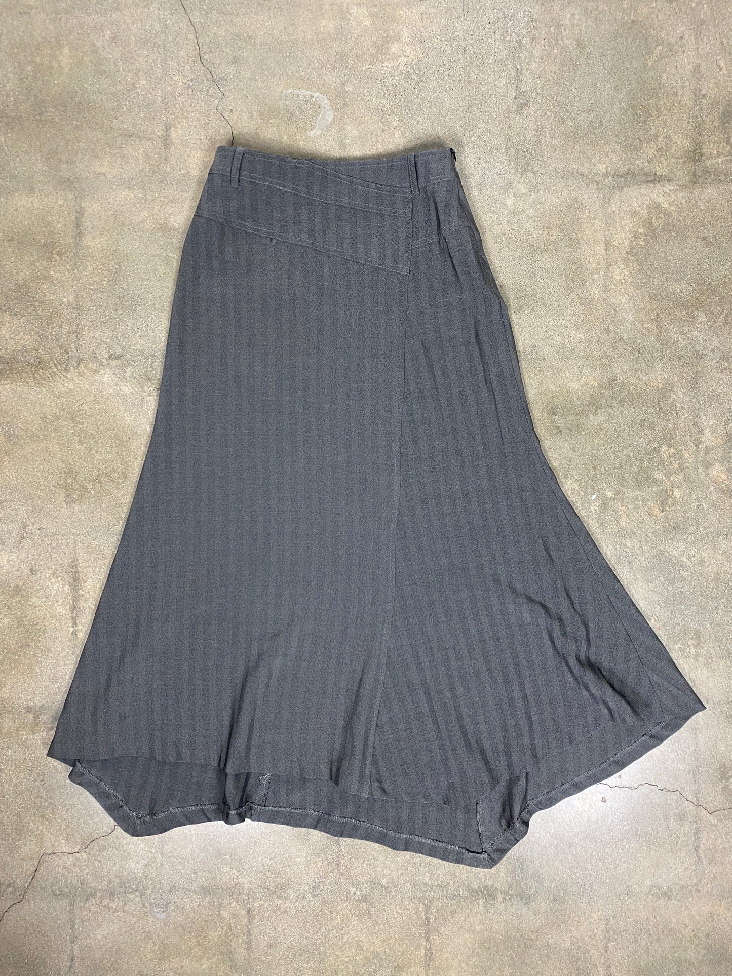 Gray Pinstripe Midi Skirt