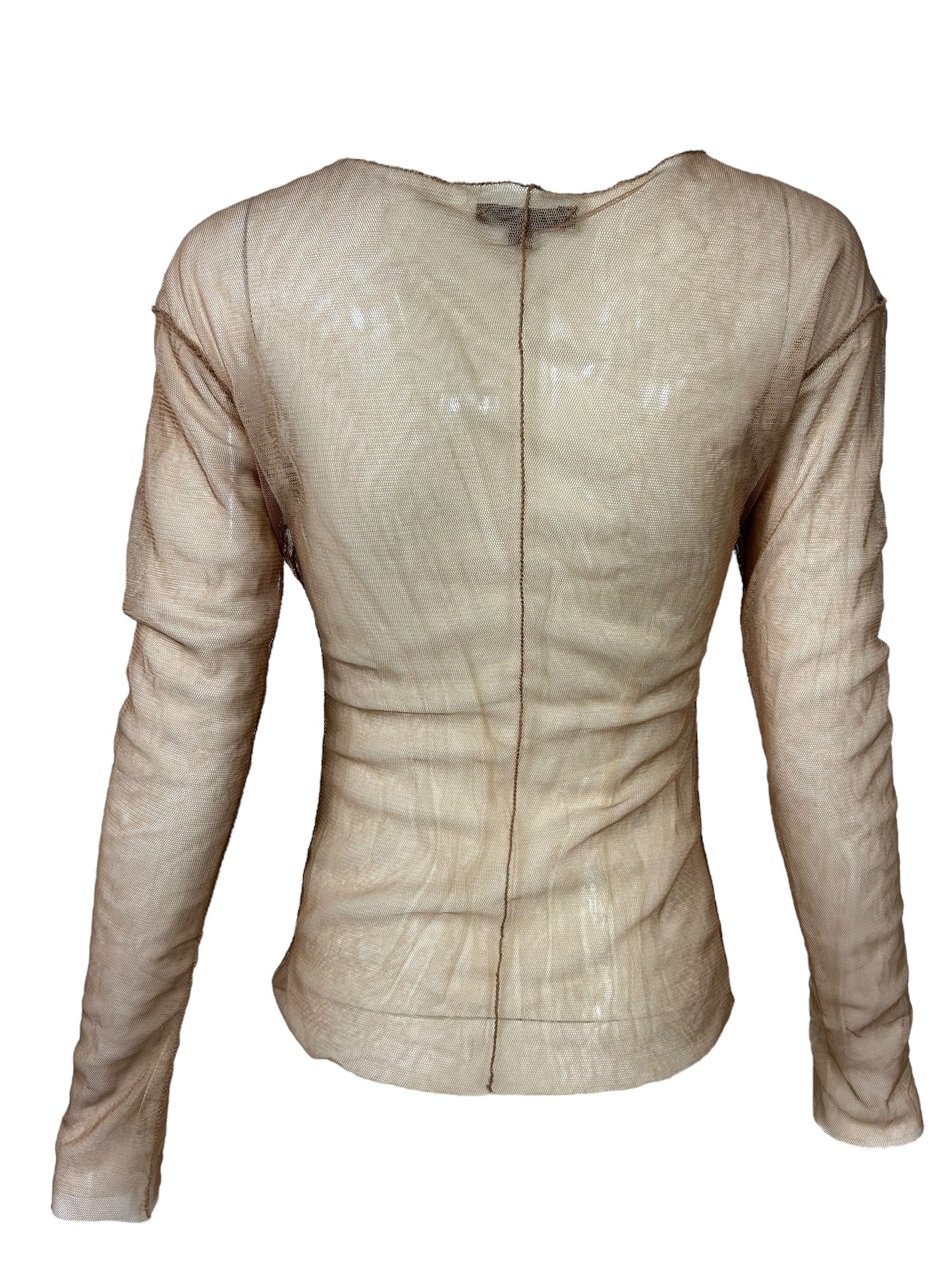Nude Mesh Layered Long Sleeve