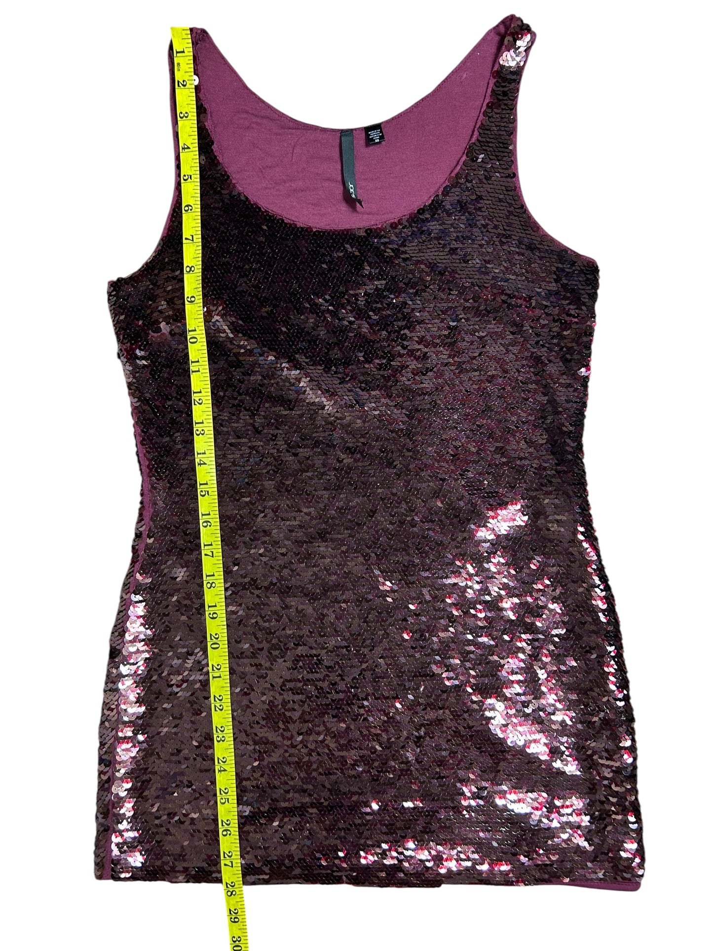 Burgundy Sequin Mini Dress