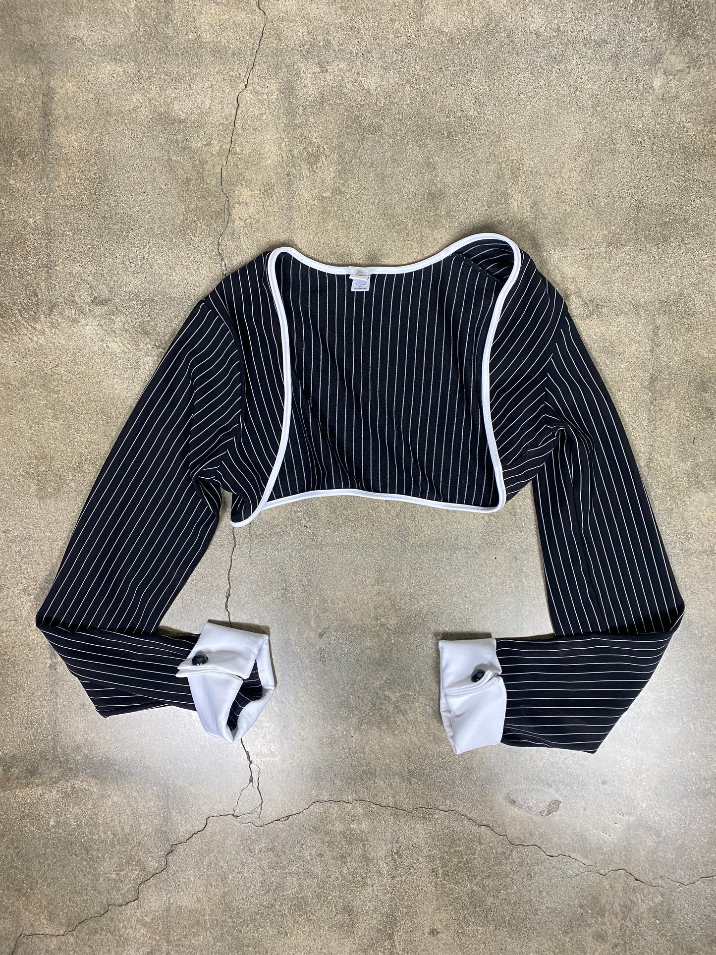 Forplay Black White Pinstripe Bolero