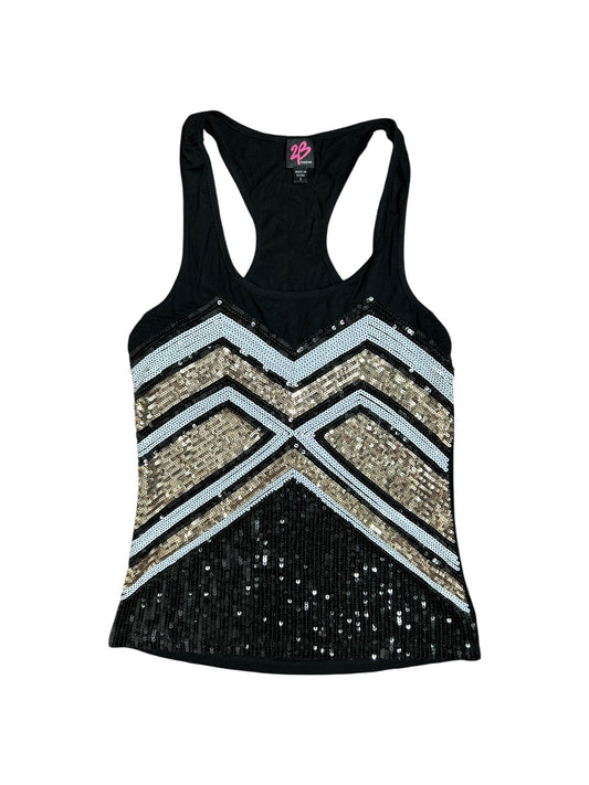 Black Multi Color Sequin Top