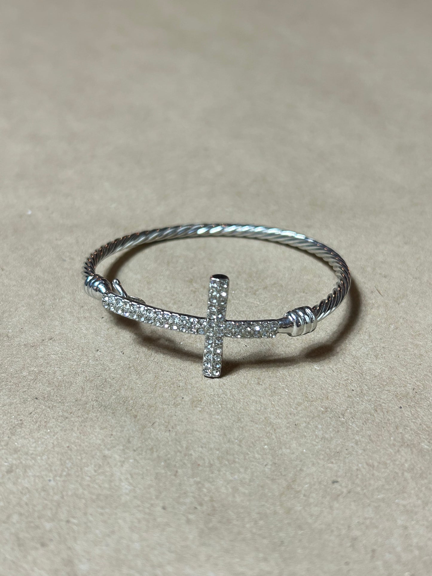 Rhinestone Cross Metal Bracelet