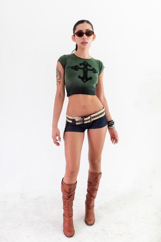 Green Ombré Baby Tee