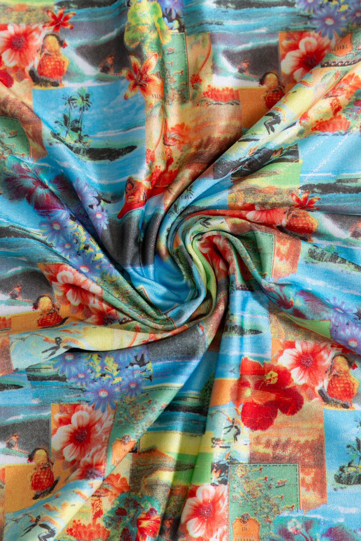 Tropic Mirage – 4 Way Stretch Iridescent Hawaiian Print (90s/00s Deadstock)