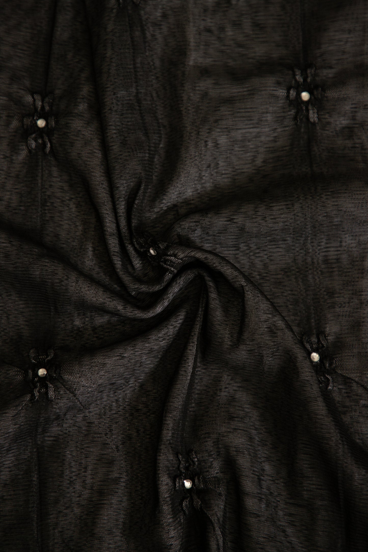 Midnight Bloom – 4 Way Stretch Floral Rhinestone Mesh (90s/00s Deadstock)