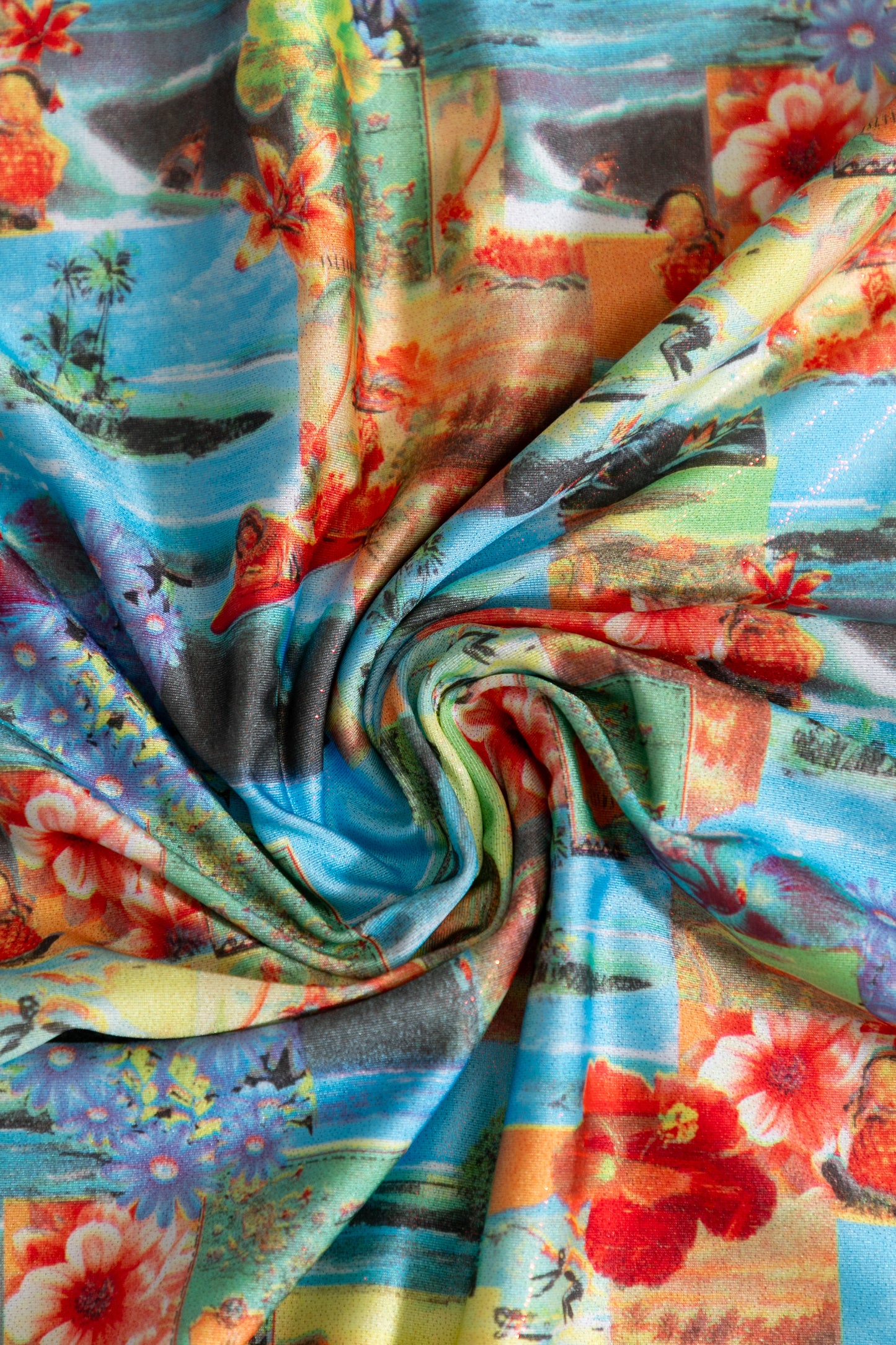 Tropic Mirage – 4 Way Stretch Iridescent Hawaiian Print (90s/00s Deadstock)