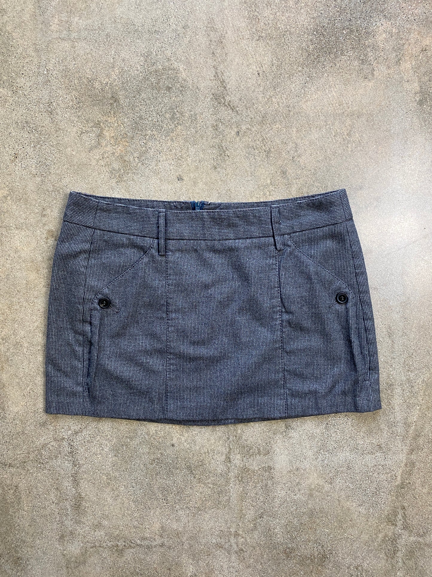 00's Gray Pinstripe Micro Mini Skirt
