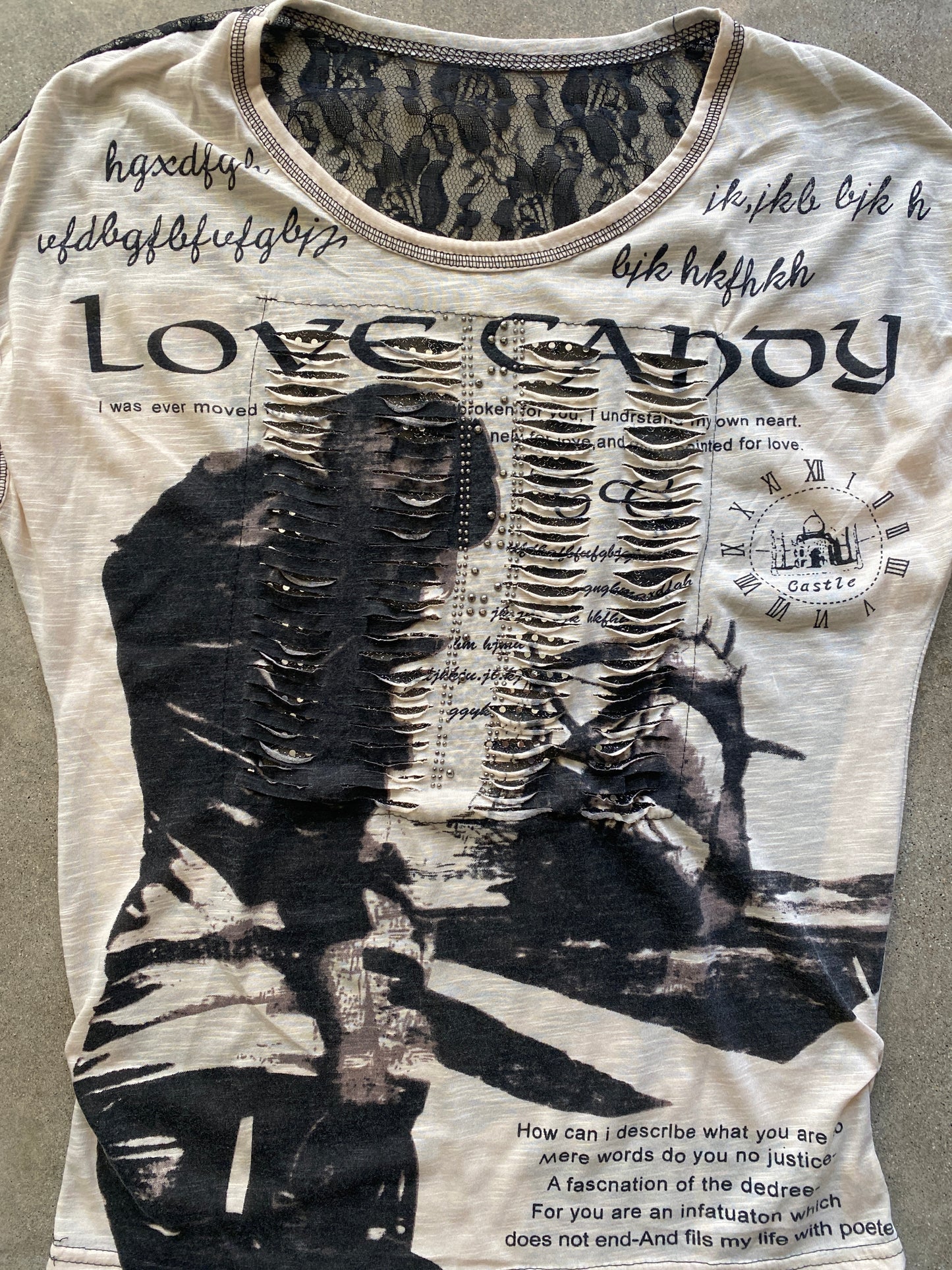 00's Love Candy Graphic Print Top