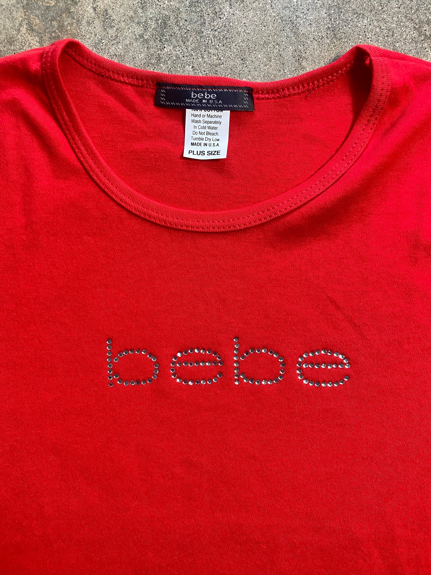 00's Red Bebe Baby Tee