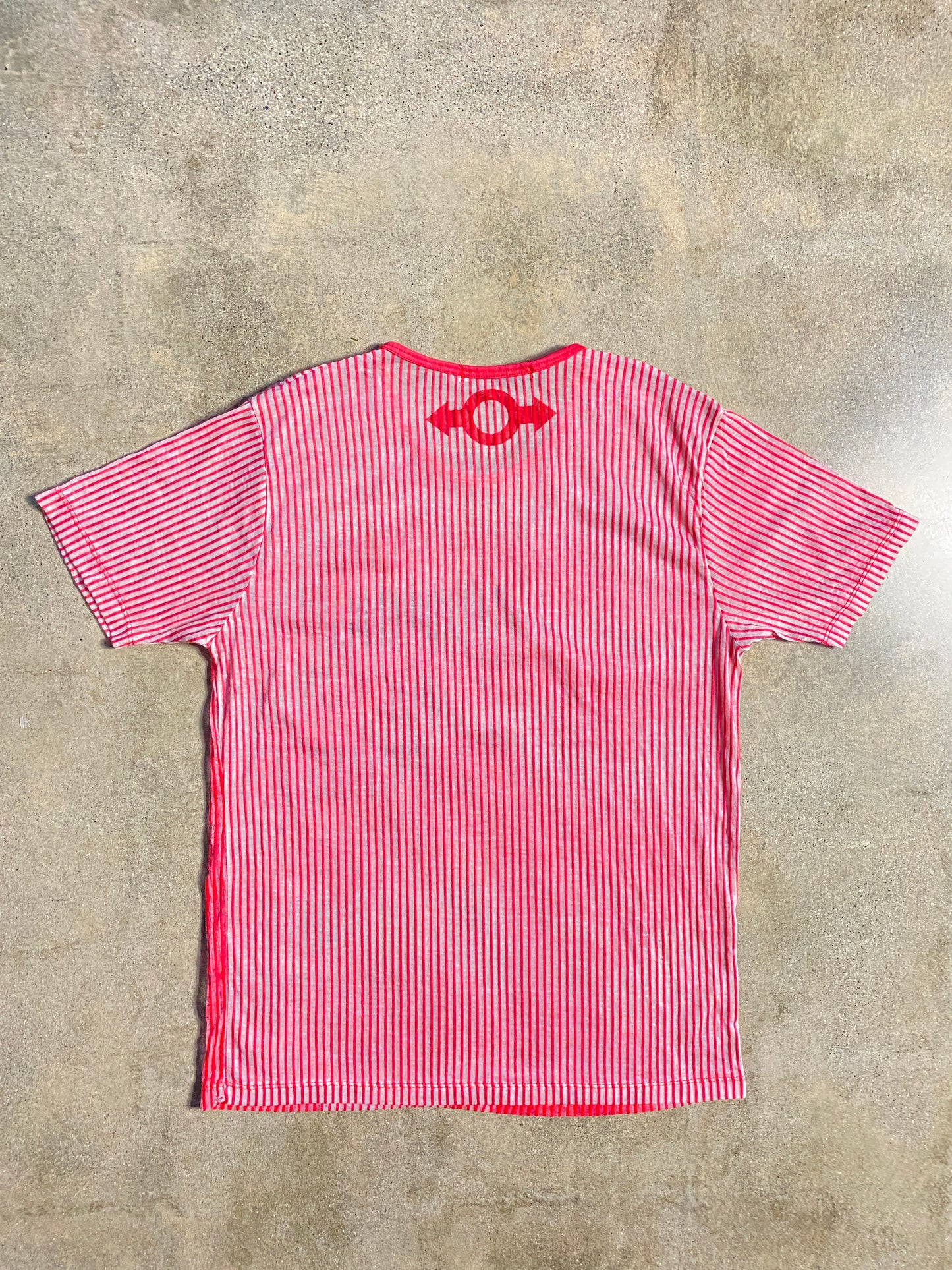 00's Red Sheer Graphic Print Top