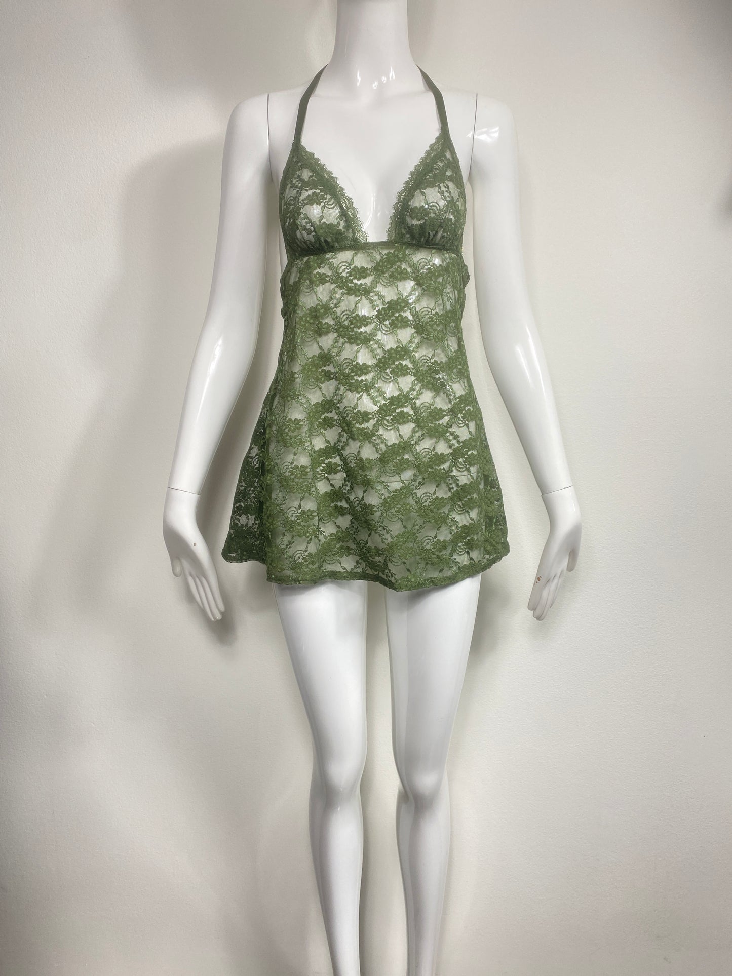 Victoria's Secret Green Lace Halter Dress