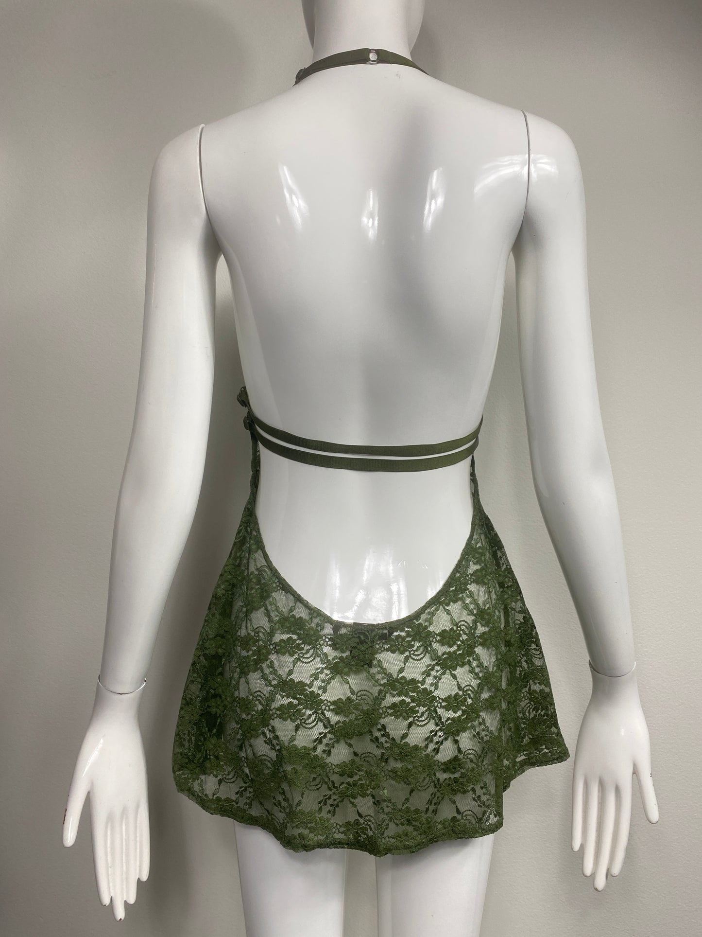 Victoria's Secret Green Lace Halter Dress