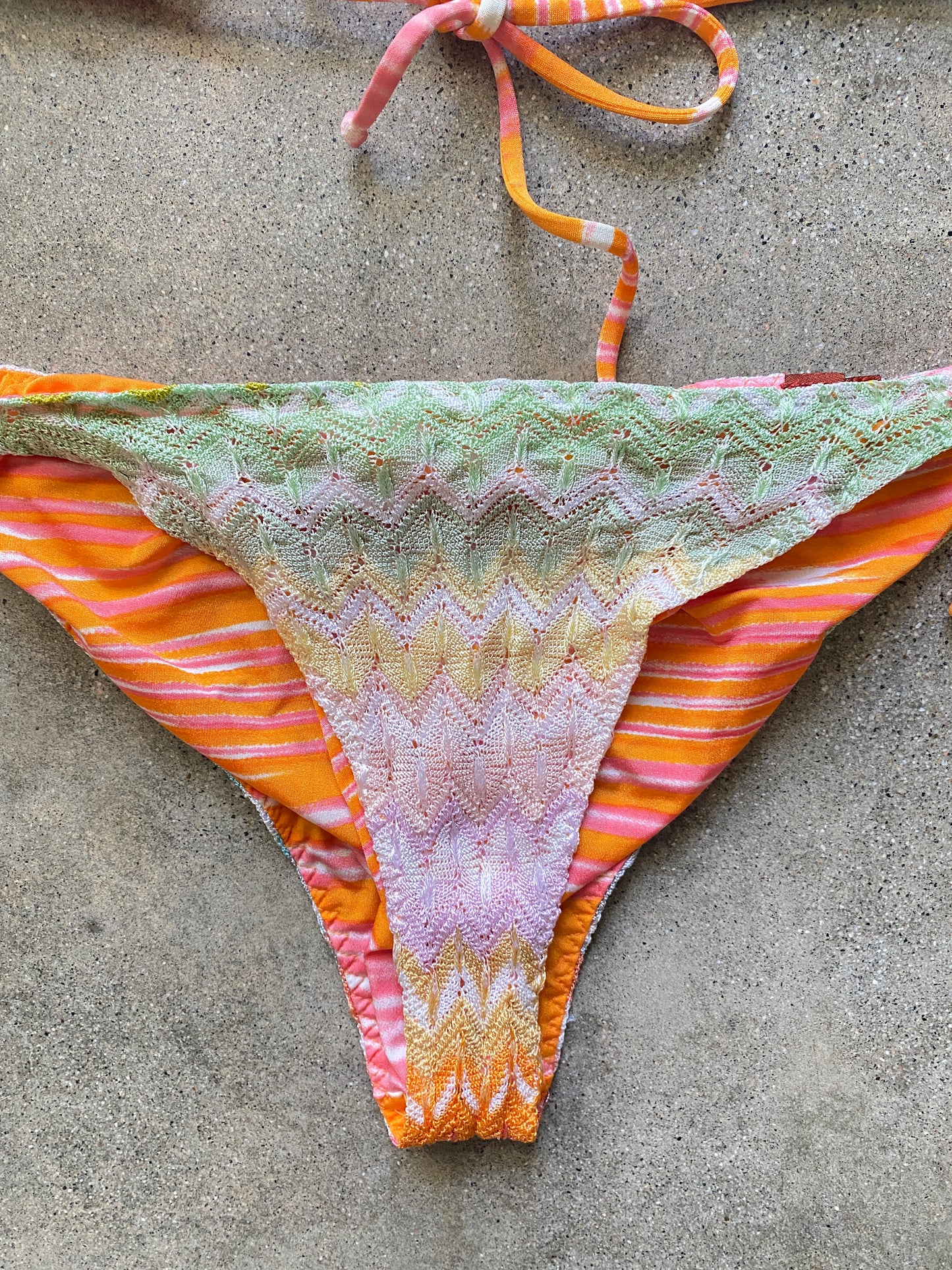 Vintage 00'S Missoni Zig Zag Knit Bikini