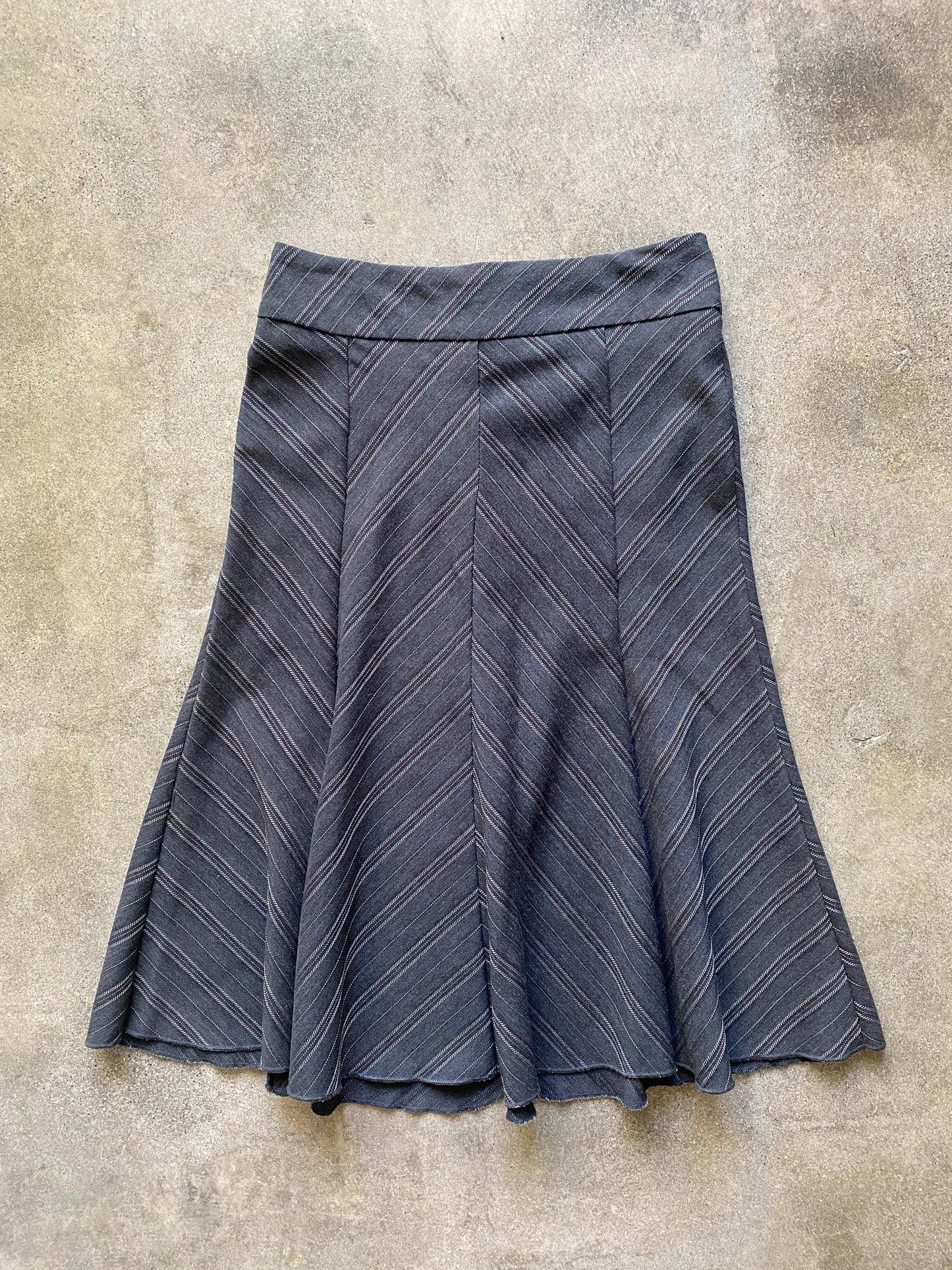 00's Pinstripe Midi Skirt