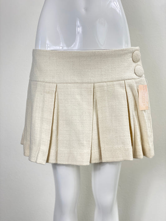 Deadstock Forever 21 Cream Tweed Pleated Skirt