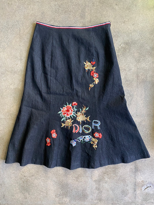 Dior Denim Midi Skirt