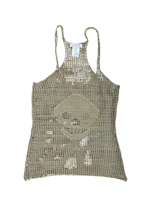 Gold Knit Skull Tank Top