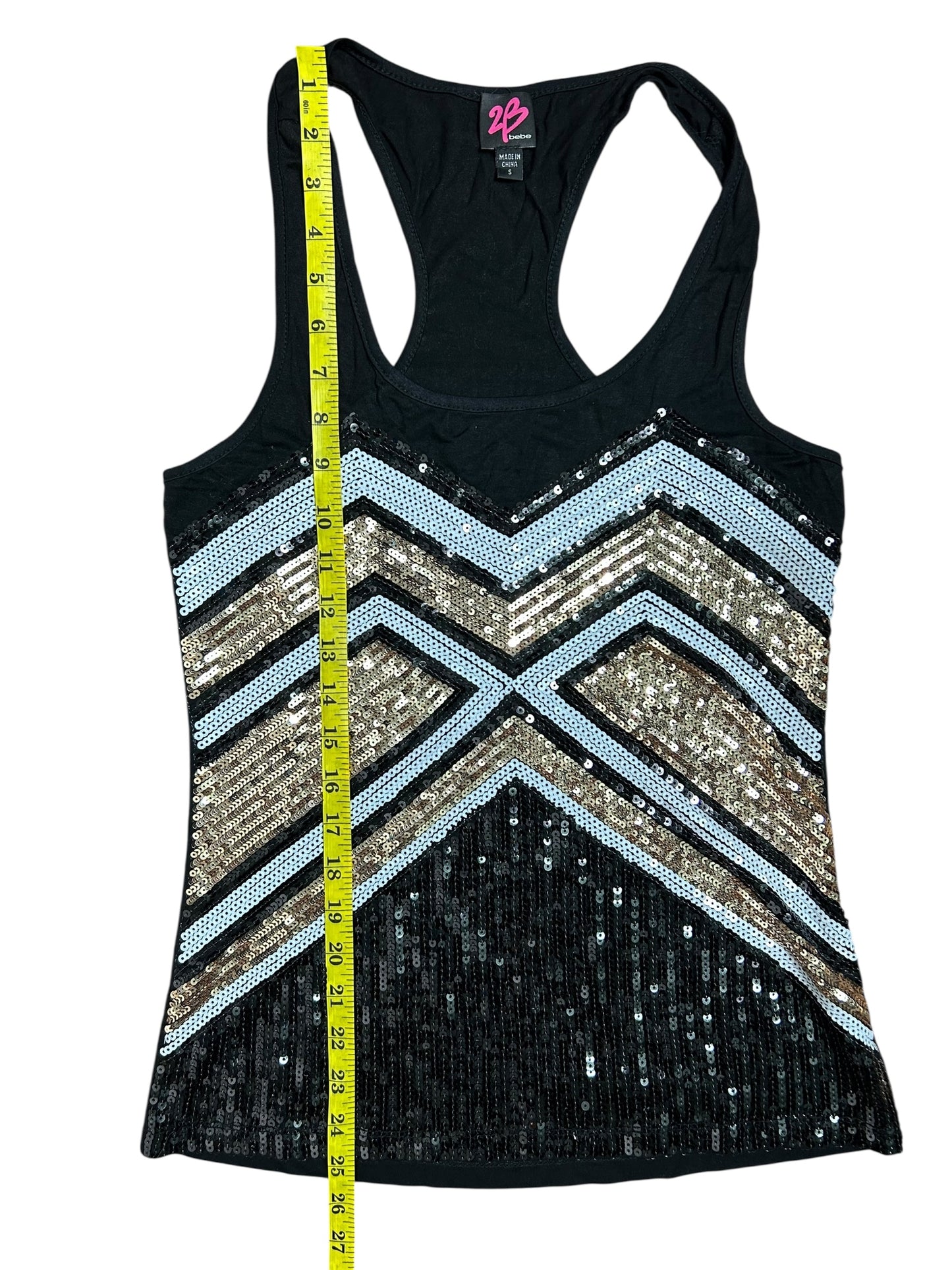 Black Multi Color Sequin Top