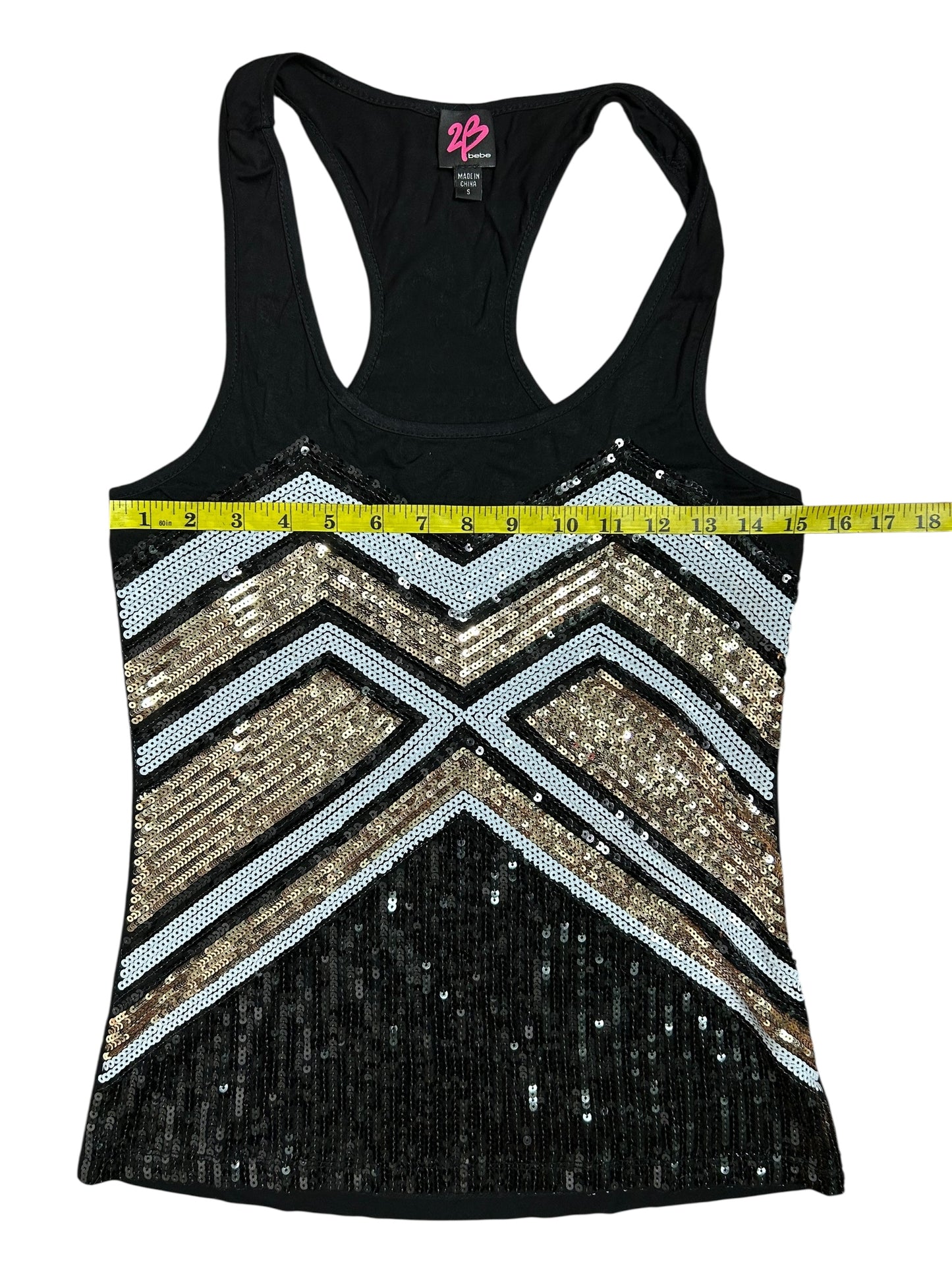 Black Multi Color Sequin Top