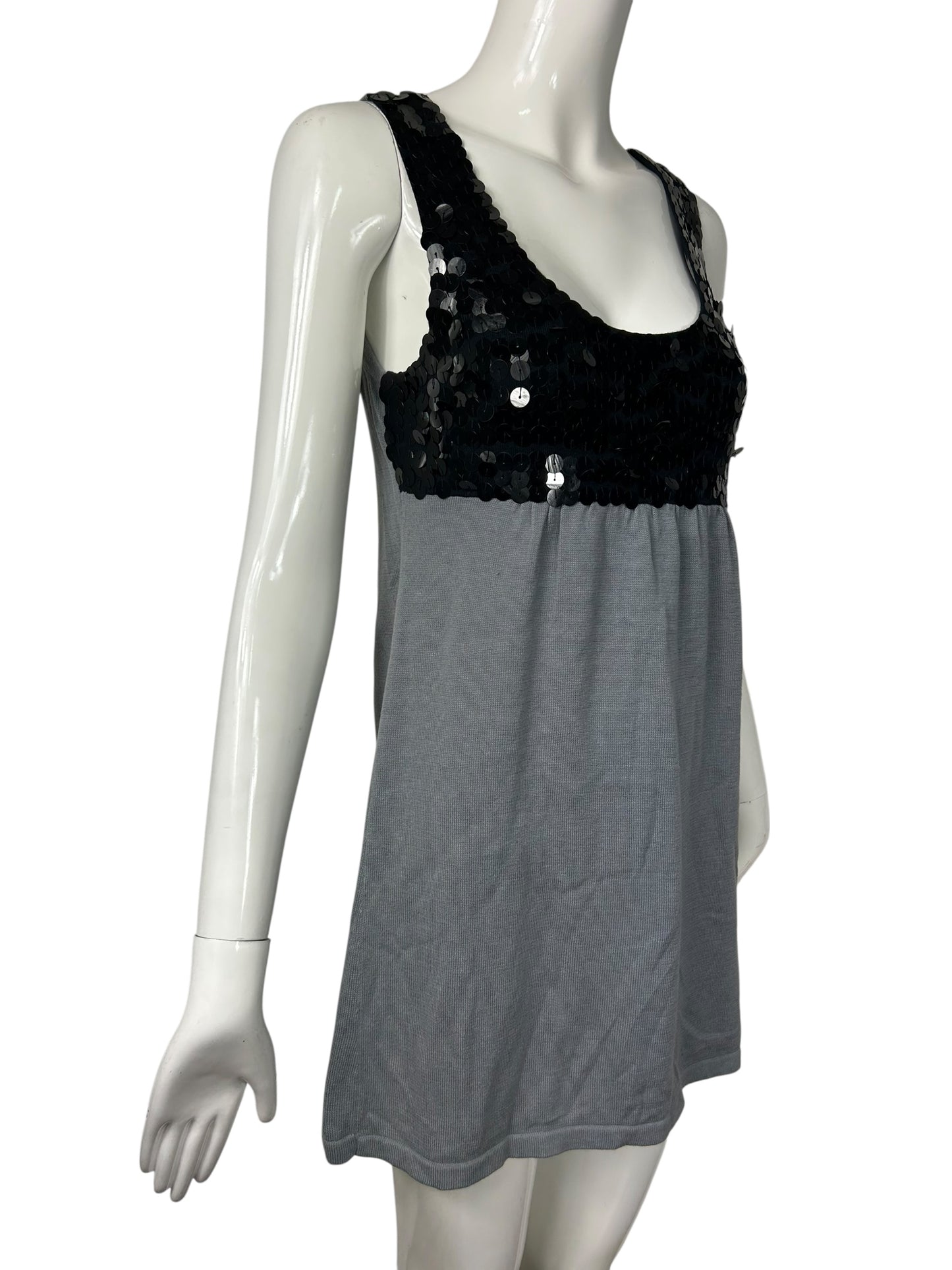 Grey Knit Baby Doll Dress